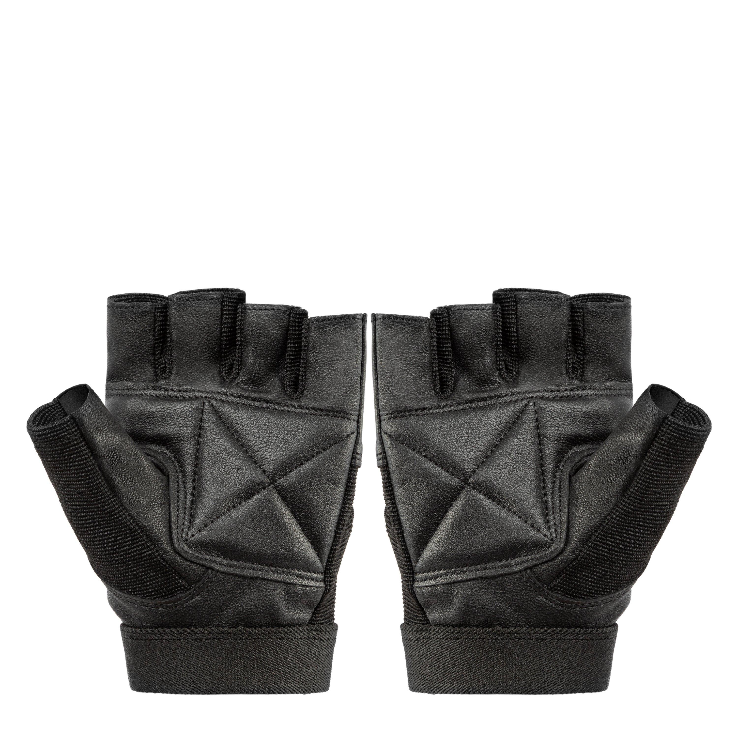 Noir - Everlast - Leather Fitness Gloves Adults - 3