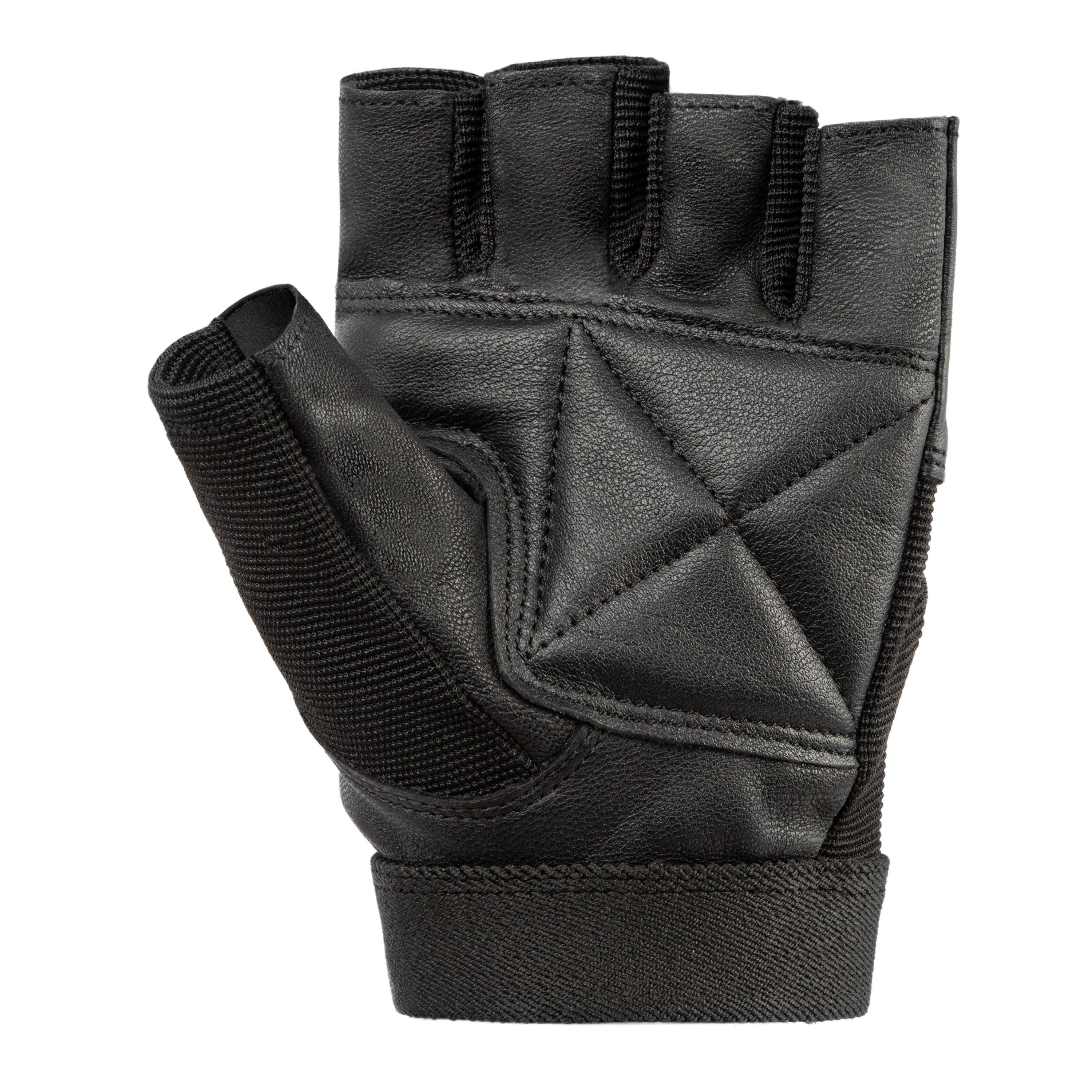 Noir - Everlast - Leather Fitness Gloves Adults - 4
