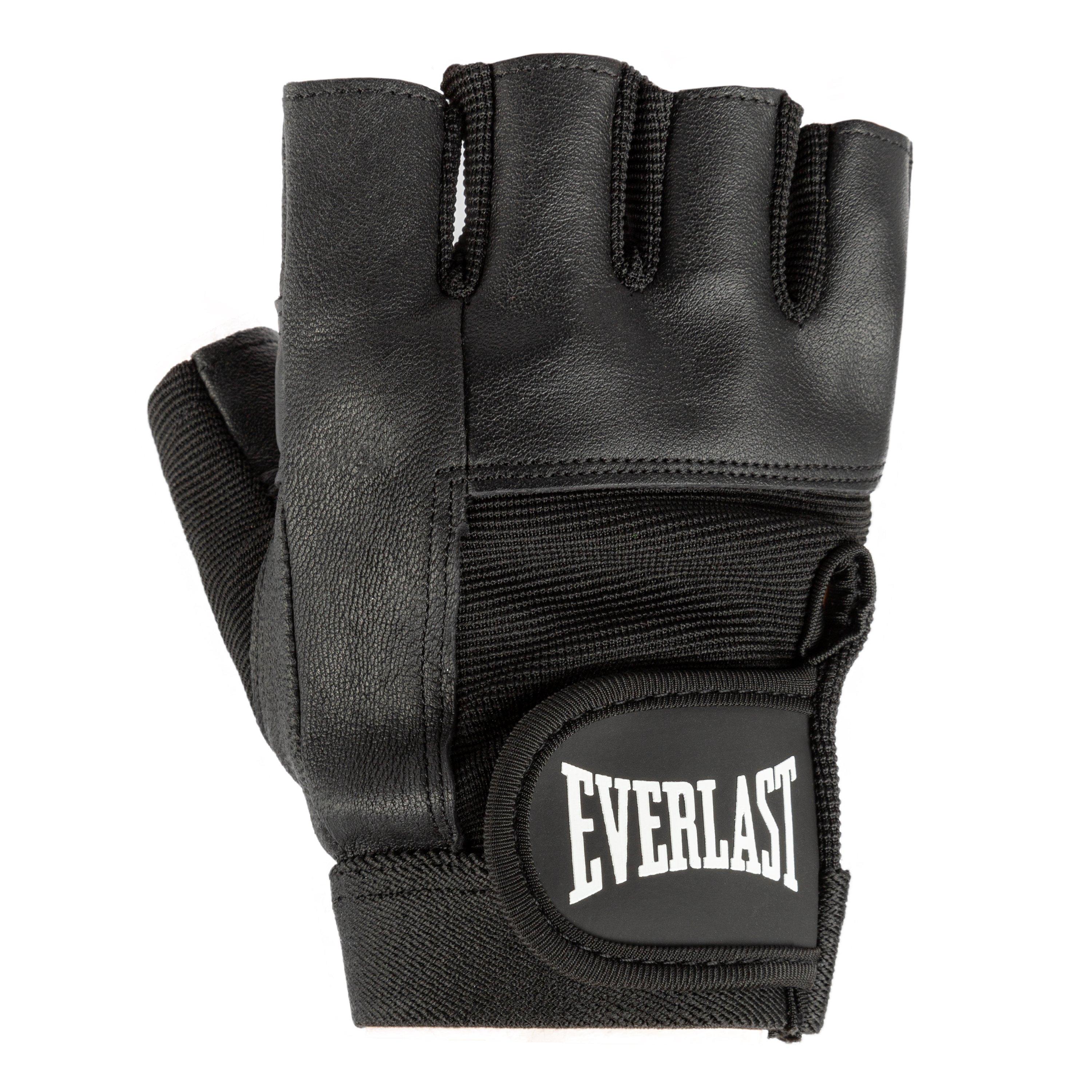 Noir - Everlast - Leather Fitness Gloves Adults - 5