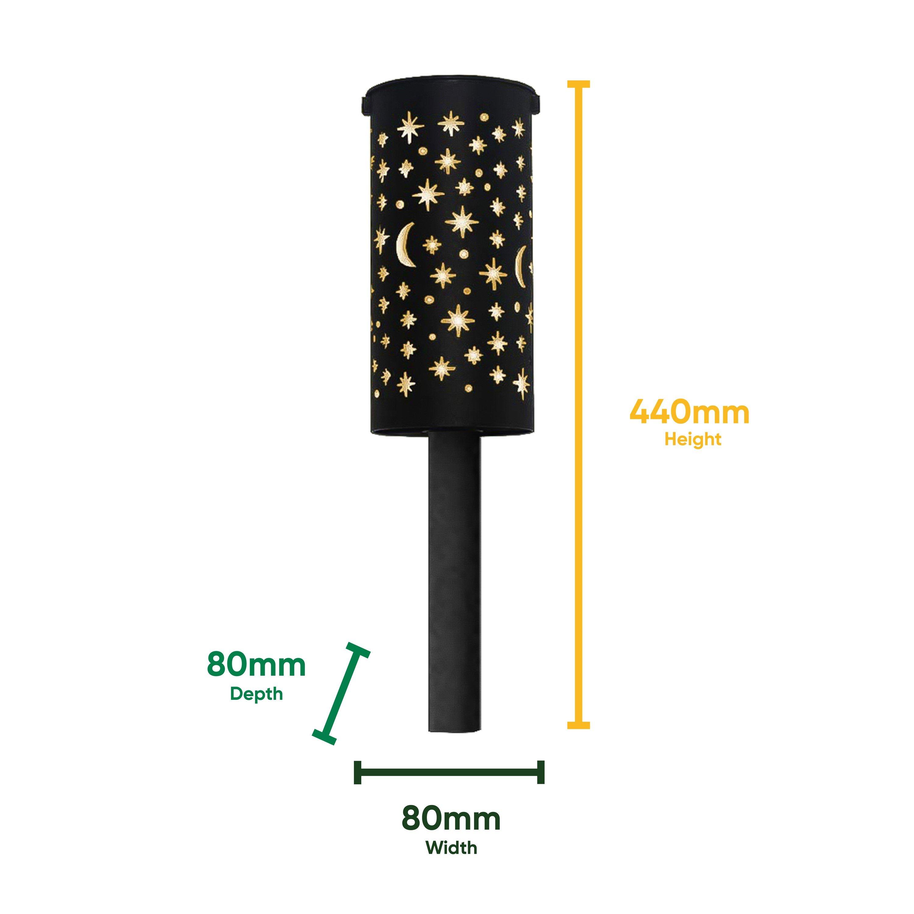 Black - Streetwize - Pack of 4 Solar Stake Light Moon & Stars - 2