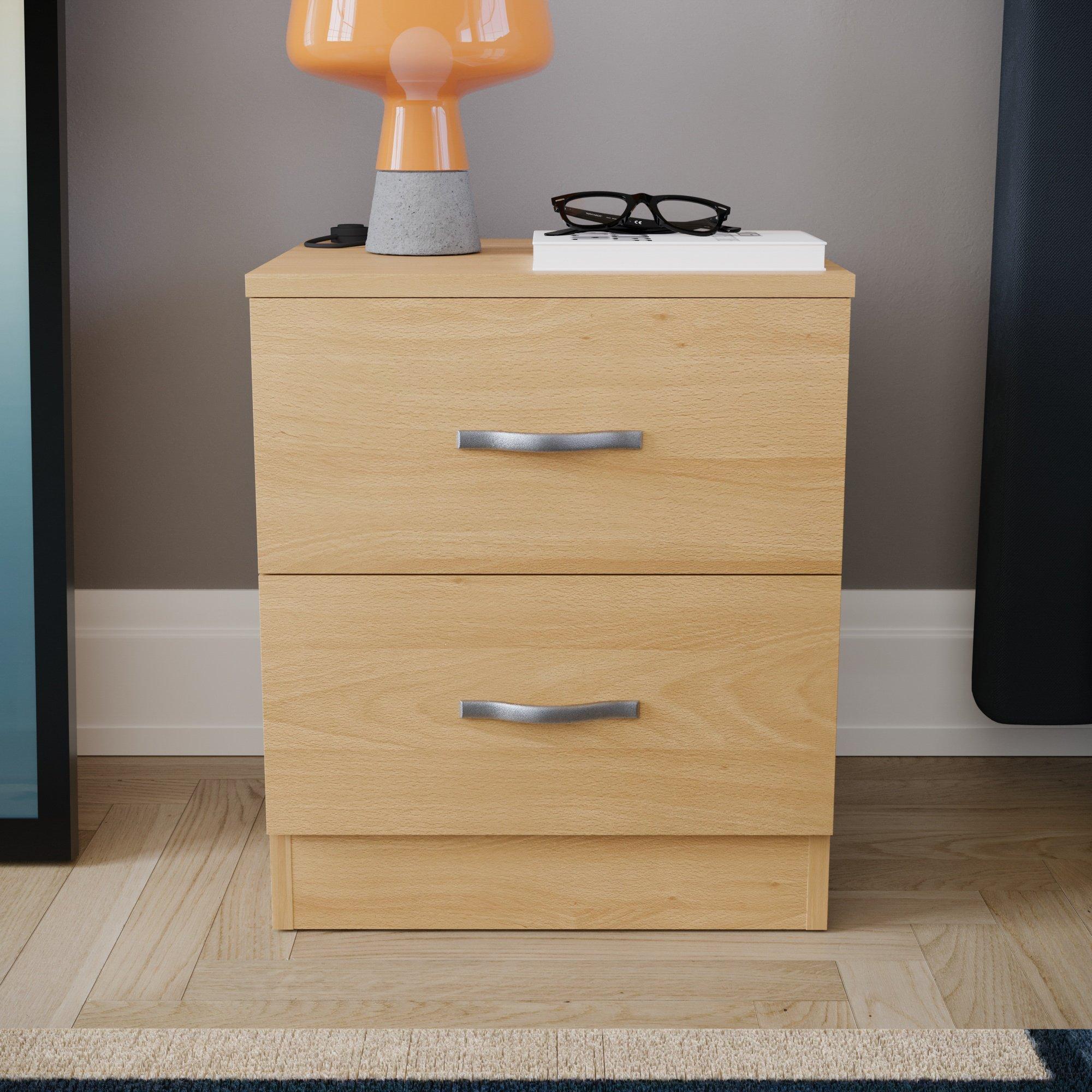 Pine - Lassic - Vida Designs Riano 2 Drawer Bedside Chest - 3