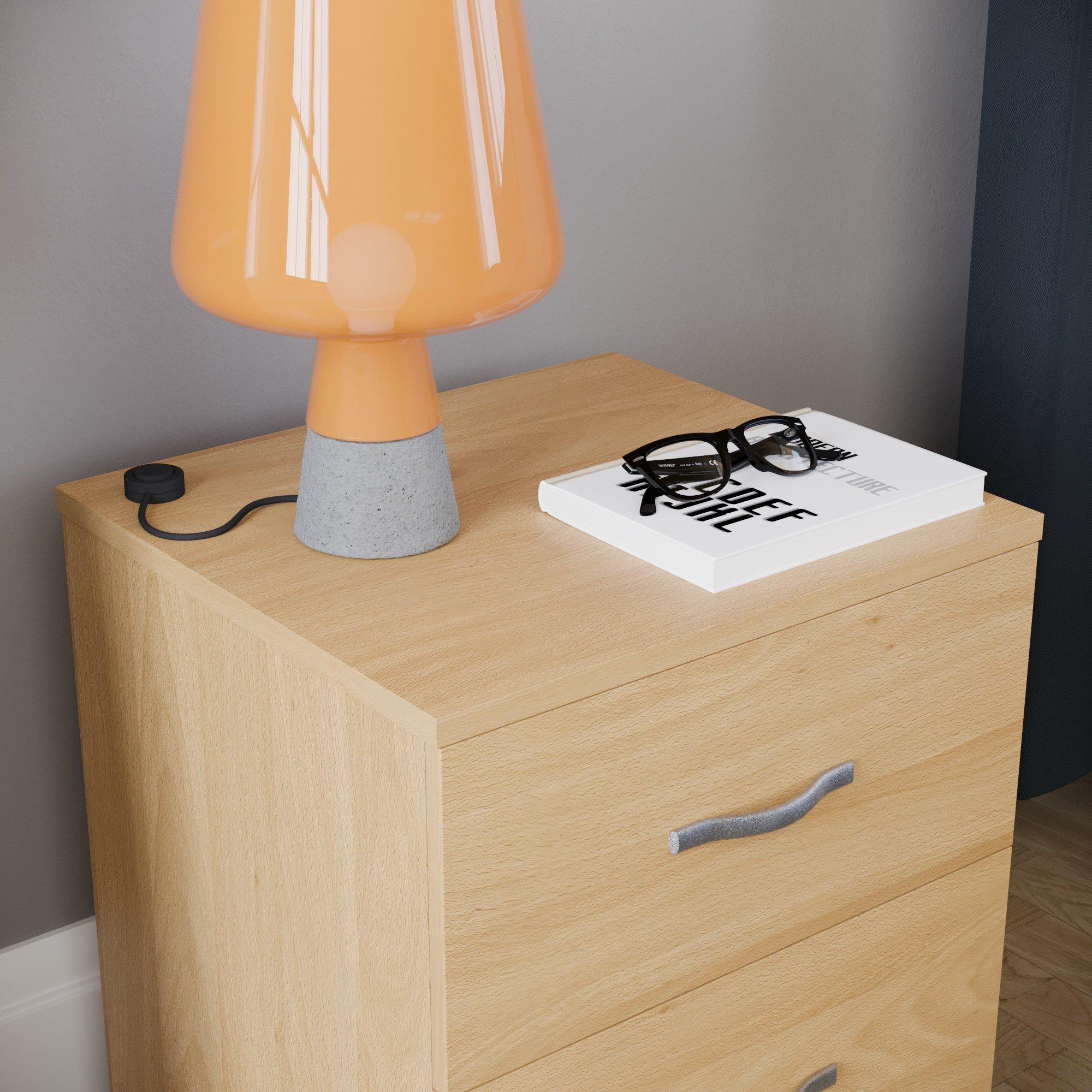 Pine - Lassic - Vida Designs Riano 2 Drawer Bedside Chest - 4