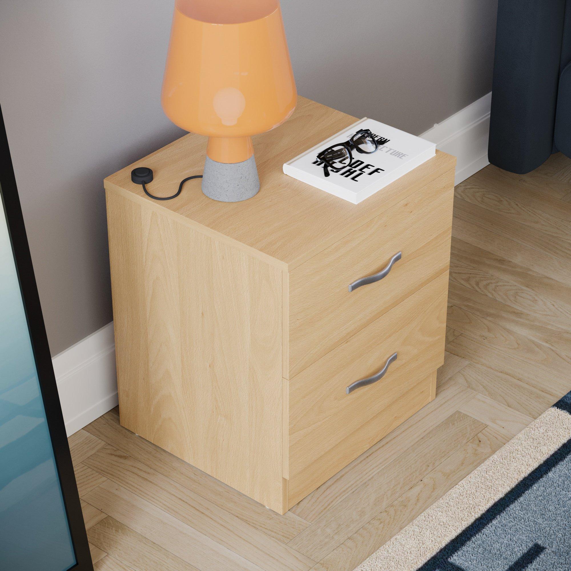 Pine - Lassic - Vida Designs Riano 2 Drawer Bedside Chest - 7