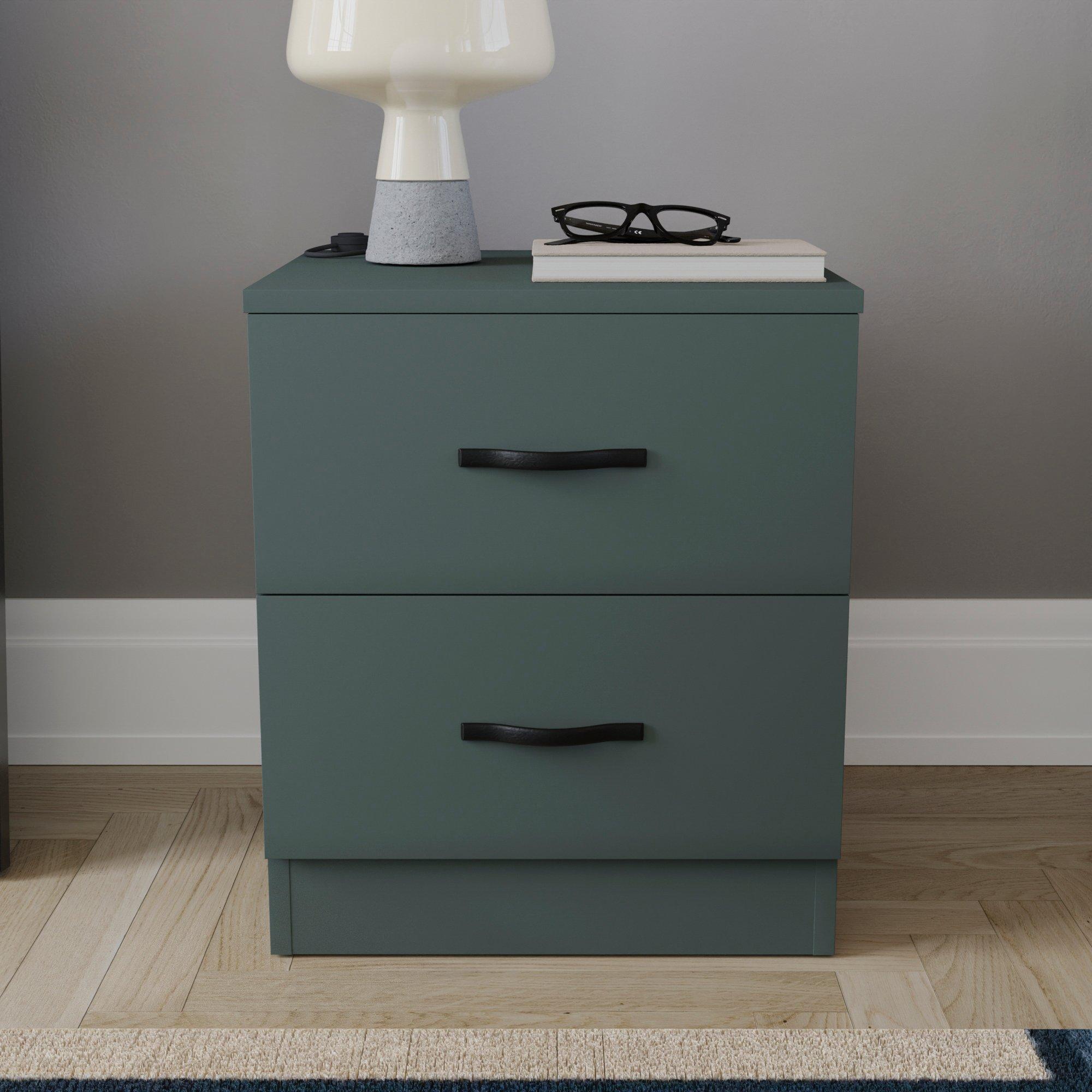 Jasper Green - Lassic - Vida Designs Riano 2 Drawer Bedside Chest - 3