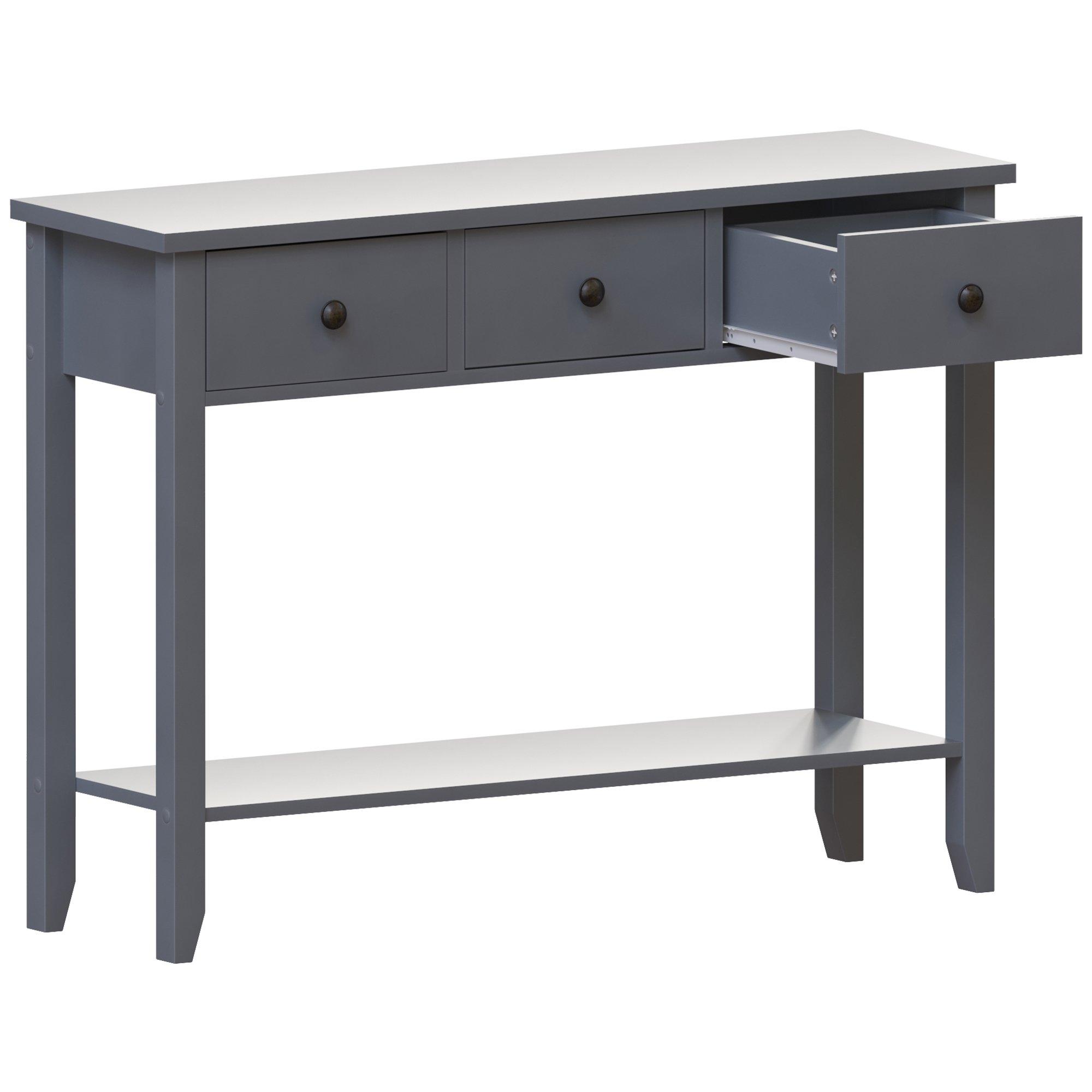 Grey - Lassic - Vida Designs Windsor 3 Drawer Console Table - 8