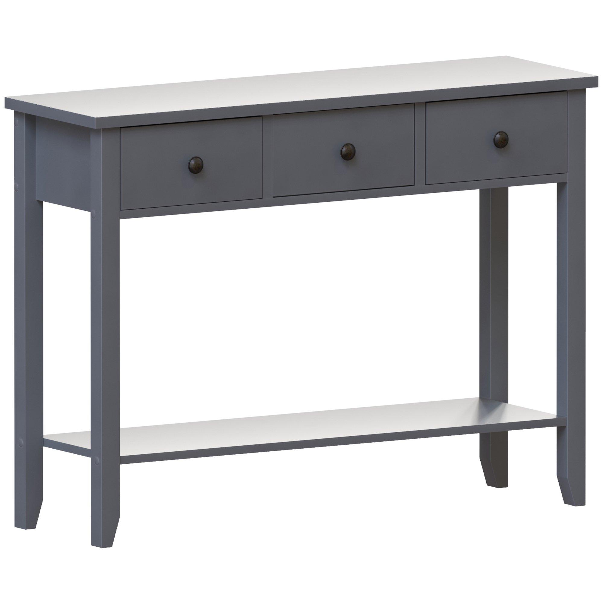 Grey - Lassic - Vida Designs Windsor 3 Drawer Console Table - 9