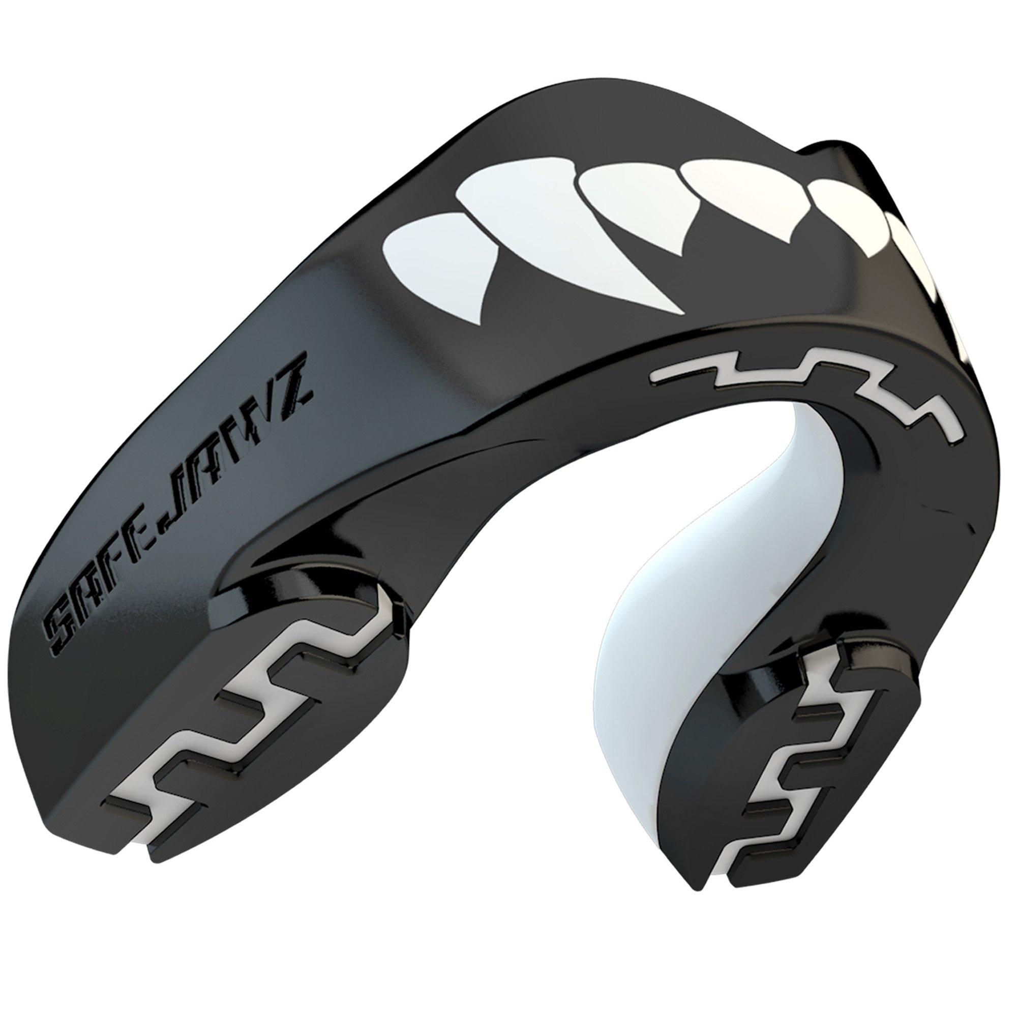 Black/White - Safejawz - SafeJawz Extro Series Black Fangz Sports Mouthguard - 1