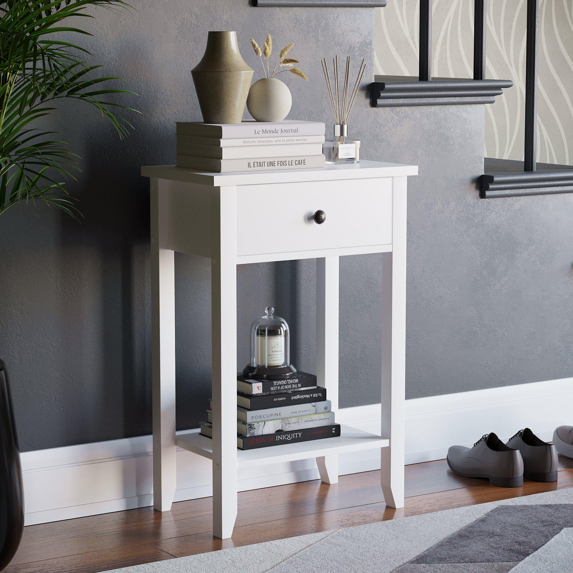 White - Lassic - Vida Designs Windsor 1 Drawer Console Table - 1