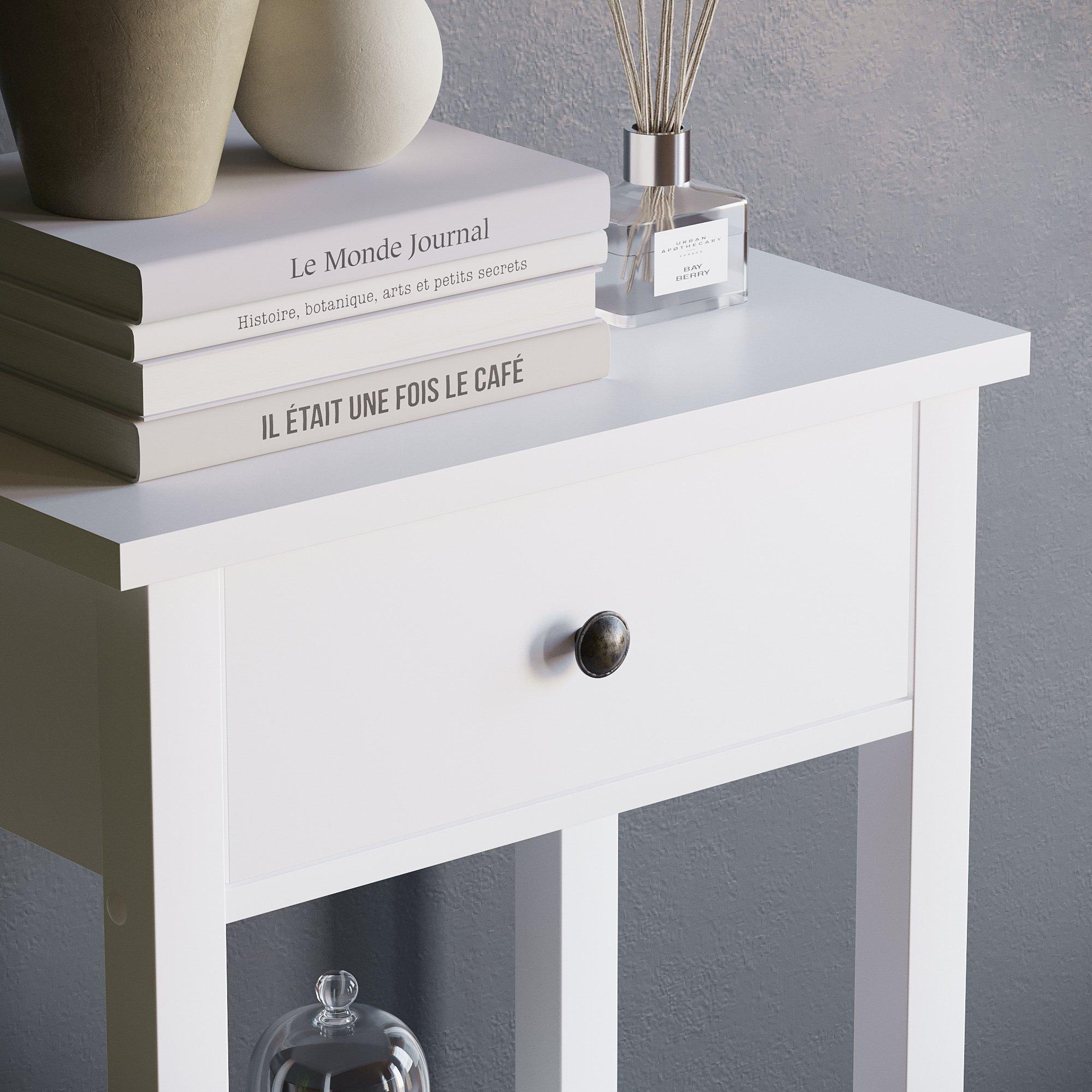 White - Lassic - Vida Designs Windsor 1 Drawer Console Table - 4