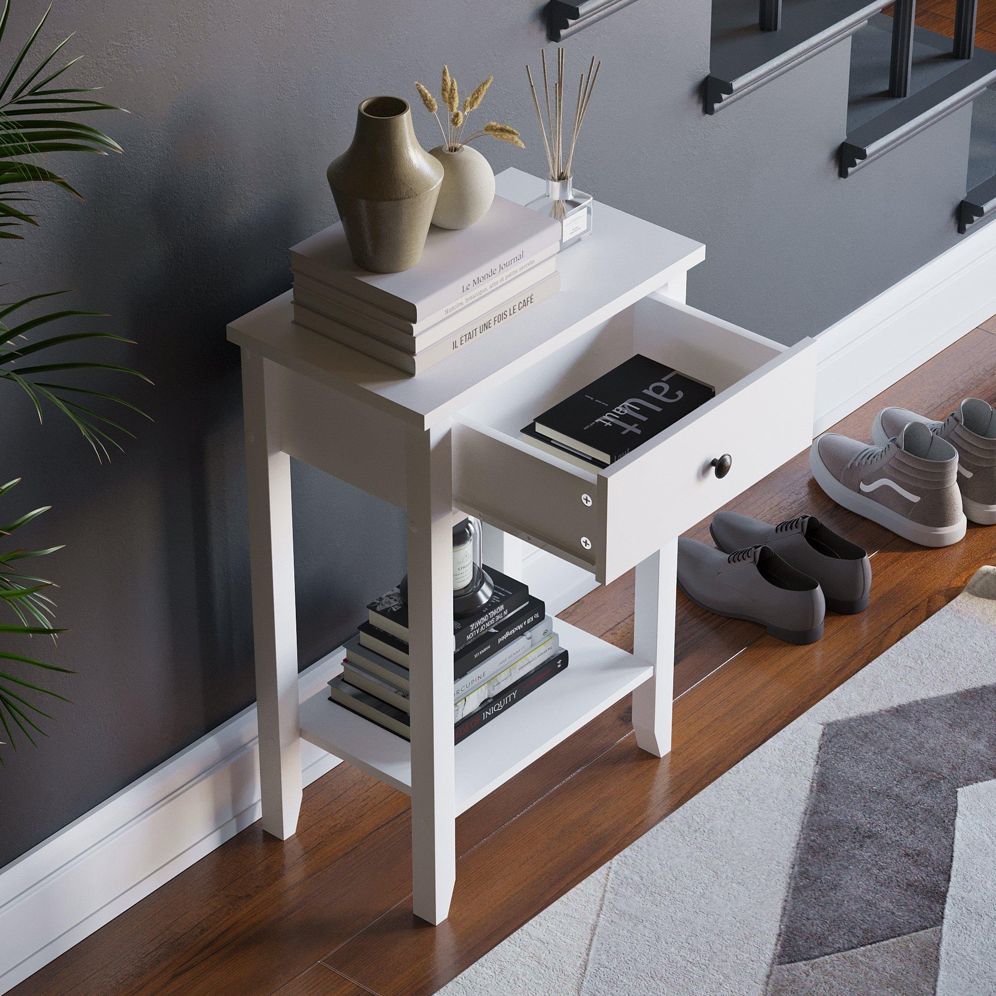 White - Lassic - Vida Designs Windsor 1 Drawer Console Table - 7