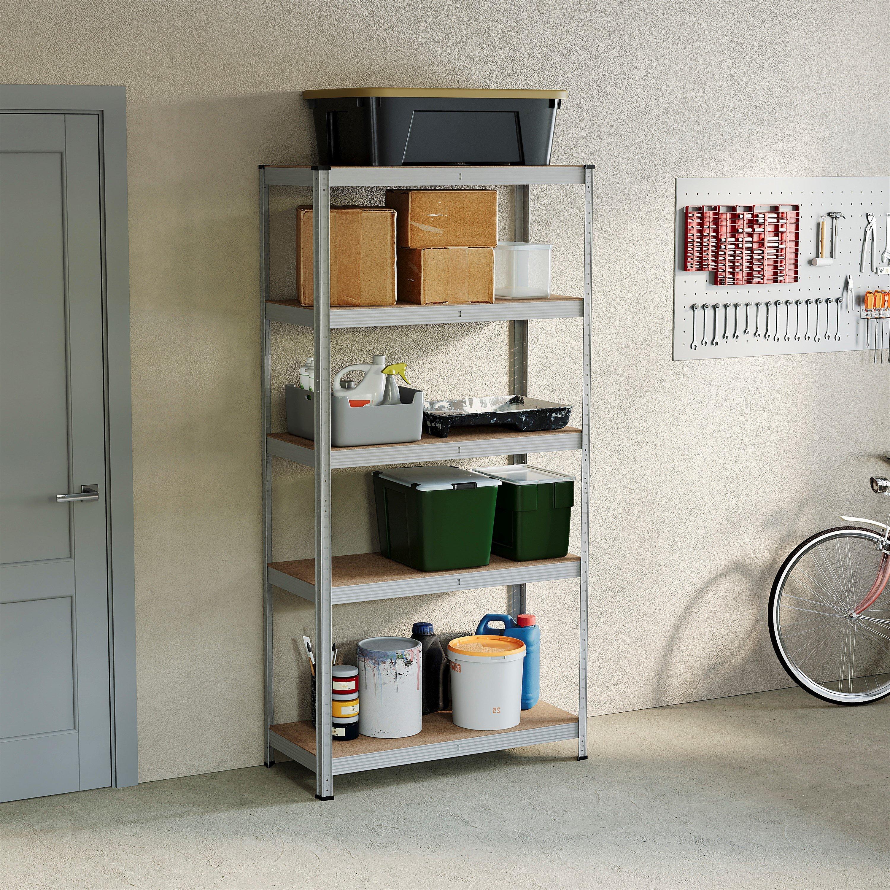 Lassic  Home Vida 5 Tier Garage Shelf - Galvanised - 5 Tier