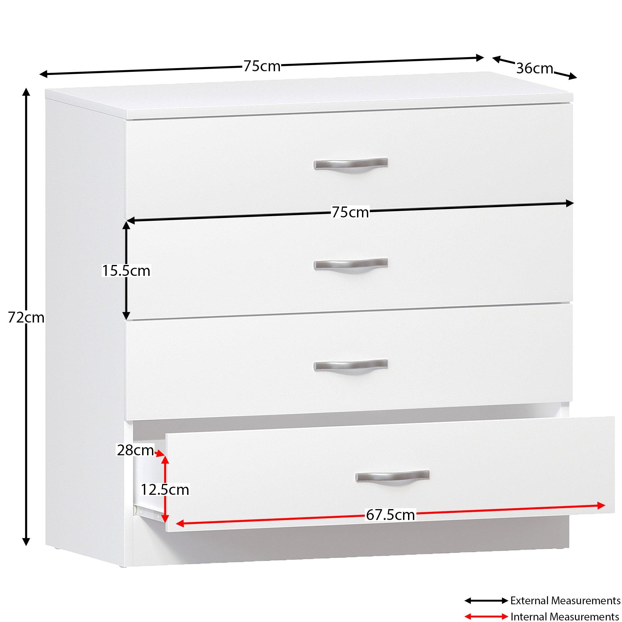 White - Lassic - Vida Designs Riano 4 Drawer Chest - 2