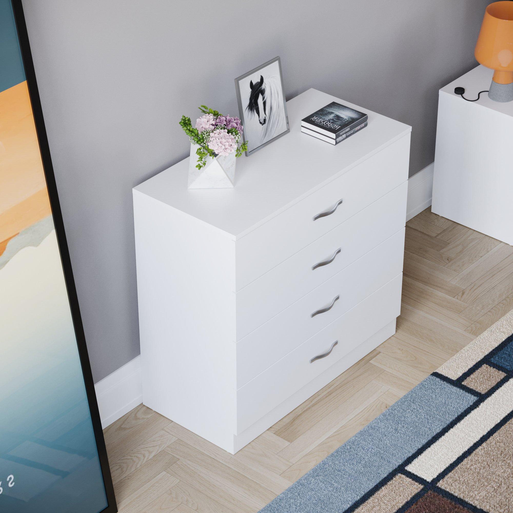 White - Lassic - Vida Designs Riano 4 Drawer Chest - 4
