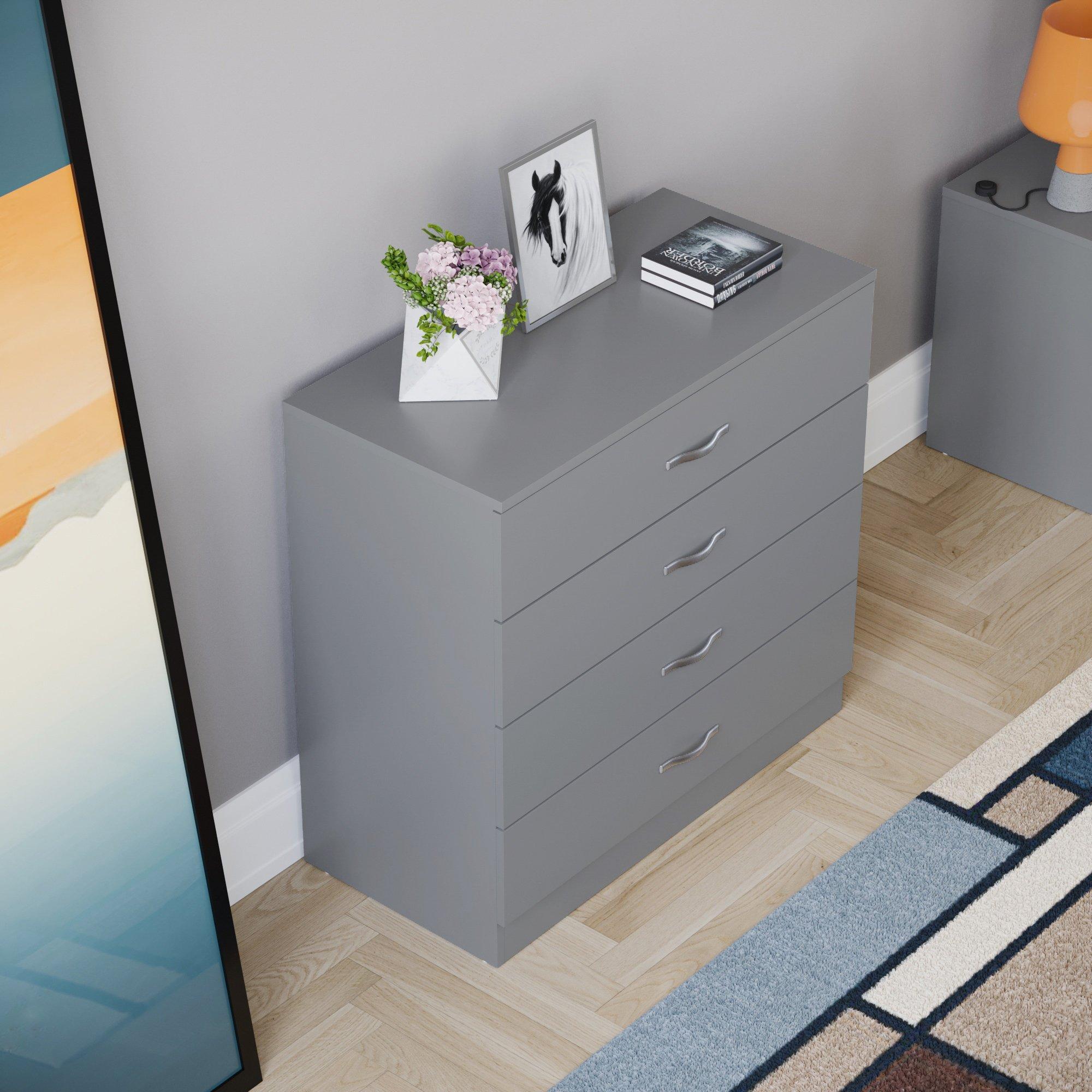 Grey - Lassic - Vida Designs Riano 4 Drawer Chest - 4