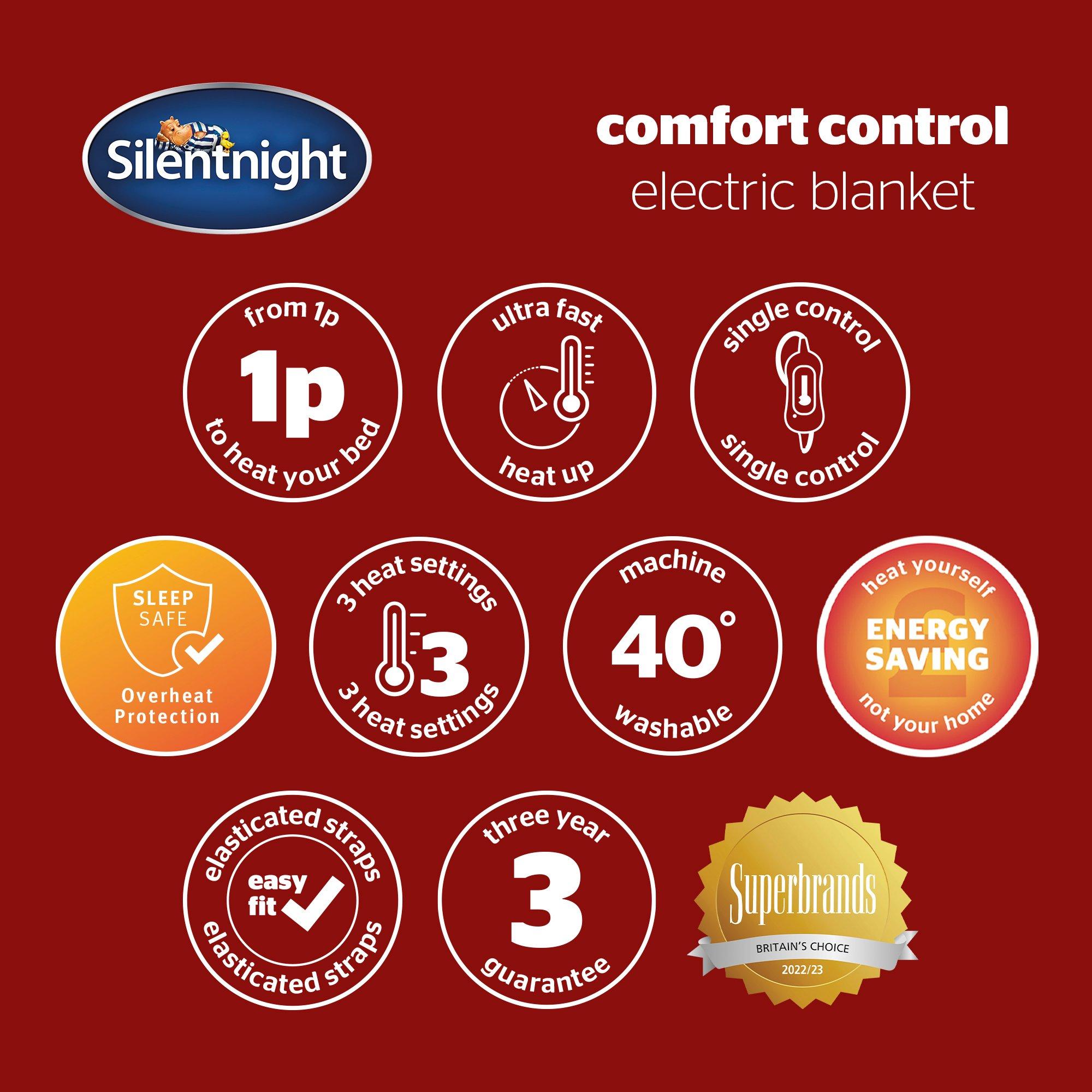 White - Silentnight - Silentnight Comfort Control Electric Blanket - 14