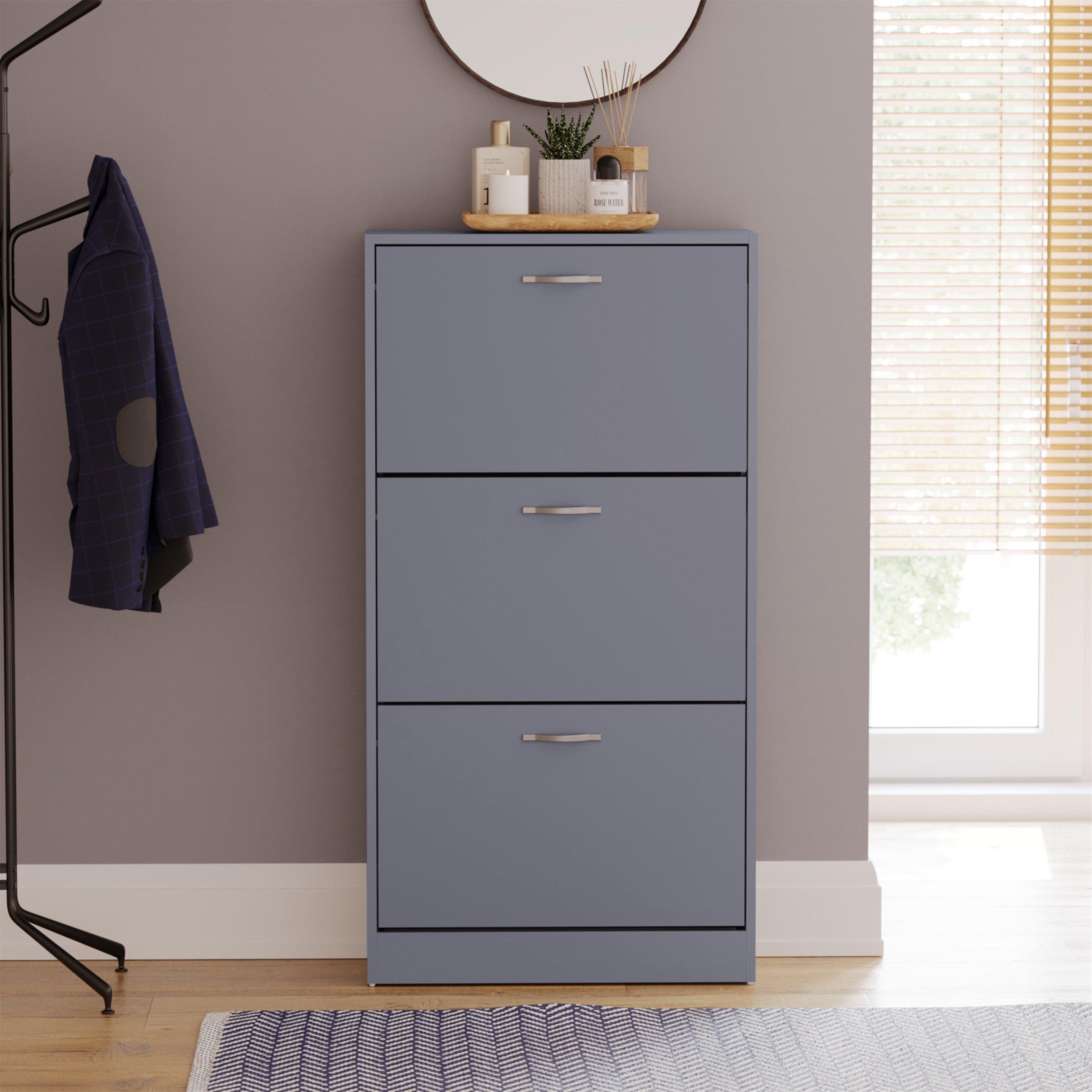 Grey - Lassic - Vida Designs 3 Drawer Shoe Cabinet - 3