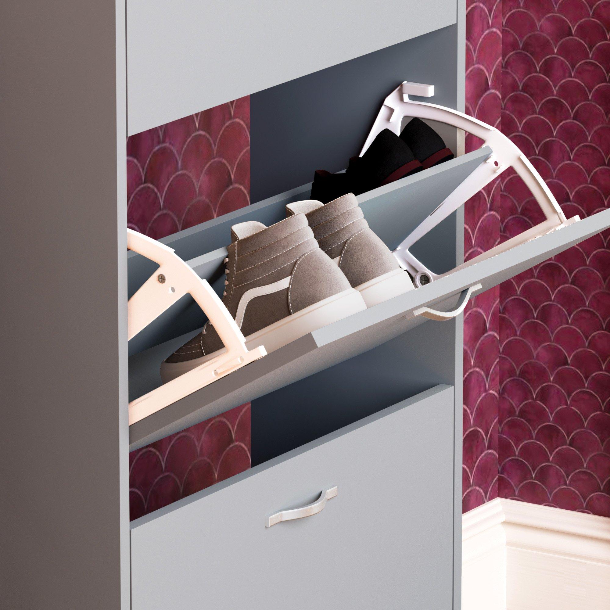 Grey - Lassic - Vida Designs 3 Drawer Shoe Cabinet - 4