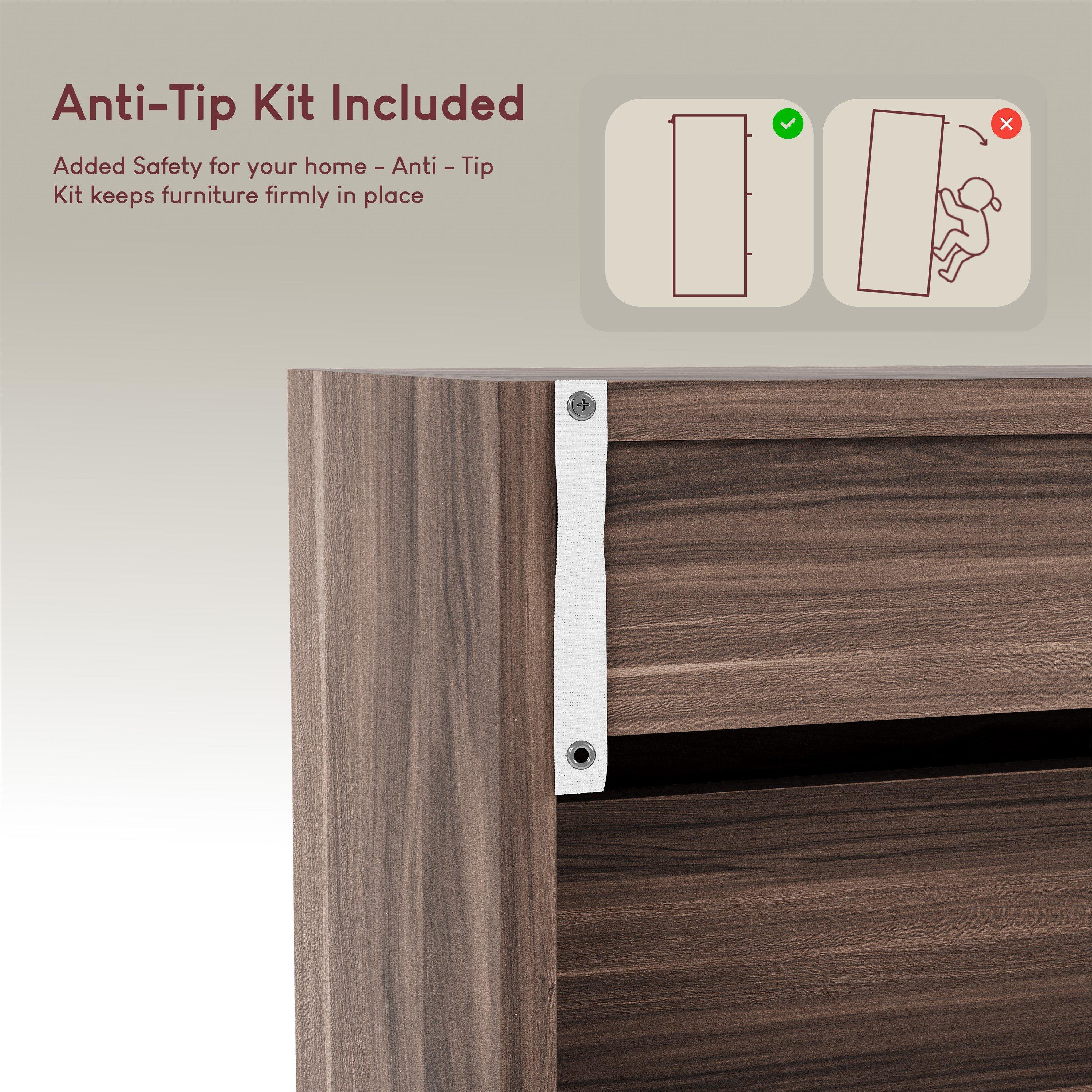Walnut - Lassic - Vida Designs 3 Drawer Shoe Cabinet - 7