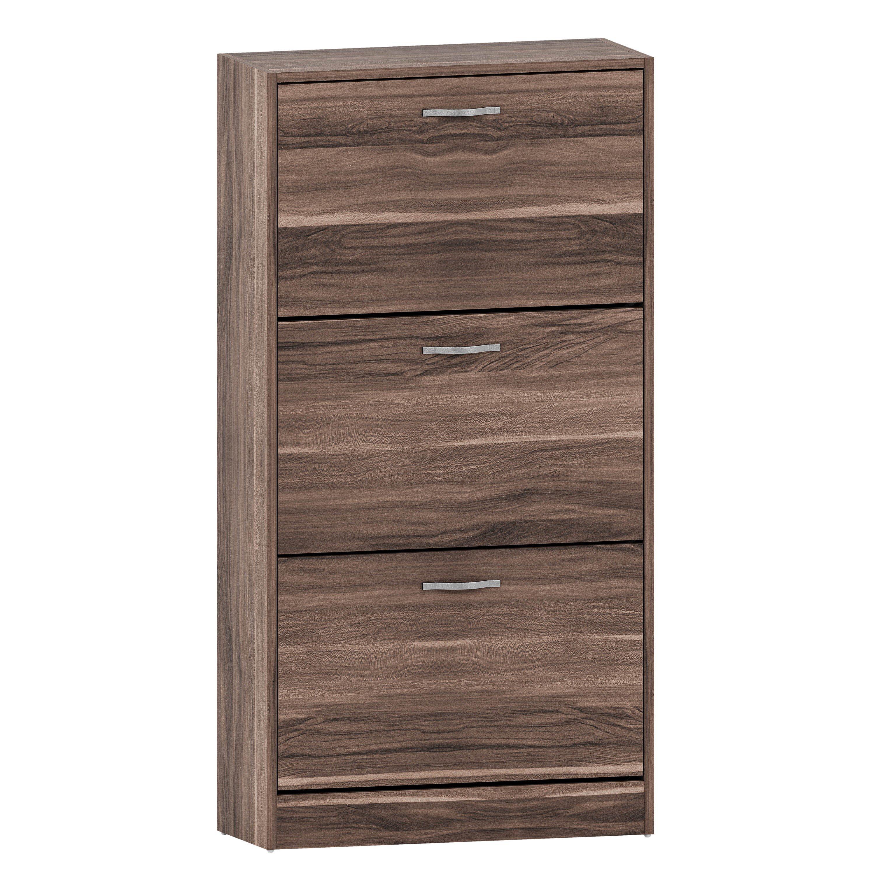 Walnut - Lassic - Vida Designs 3 Drawer Shoe Cabinet - 8