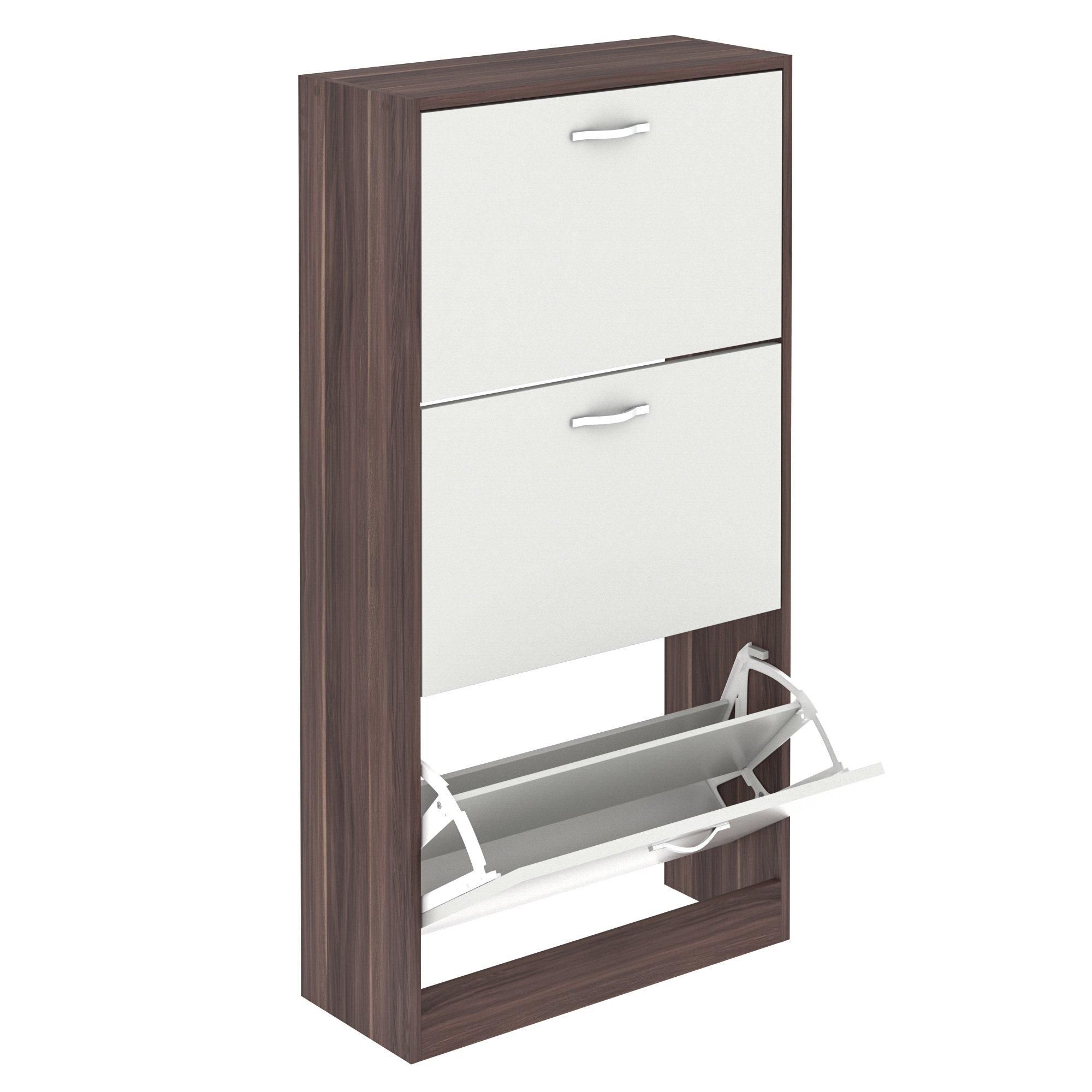 Walnut & White - Lassic - Vida Designs 3 Drawer Shoe Cabinet - 7