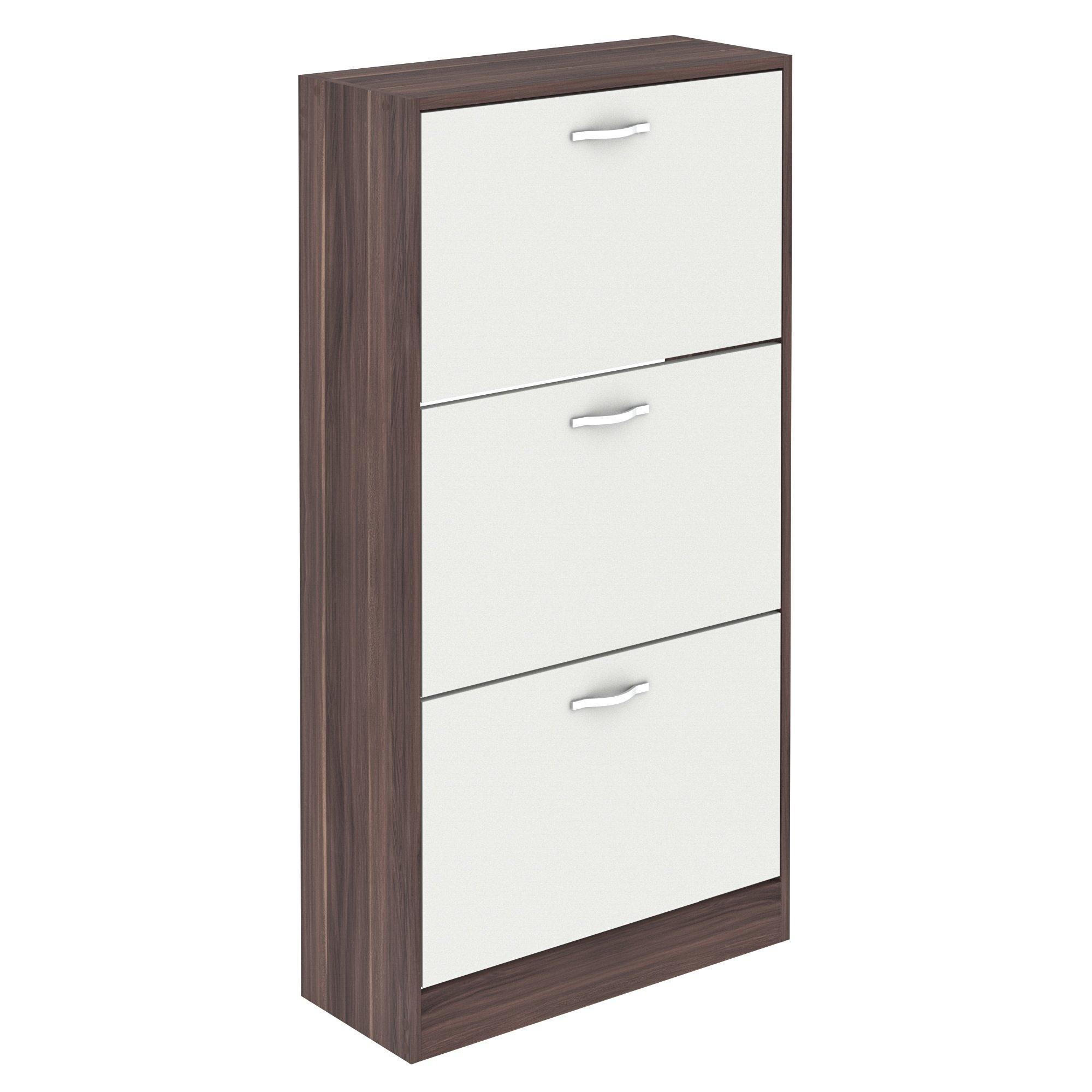 Walnut & White - Lassic - Vida Designs 3 Drawer Shoe Cabinet - 8