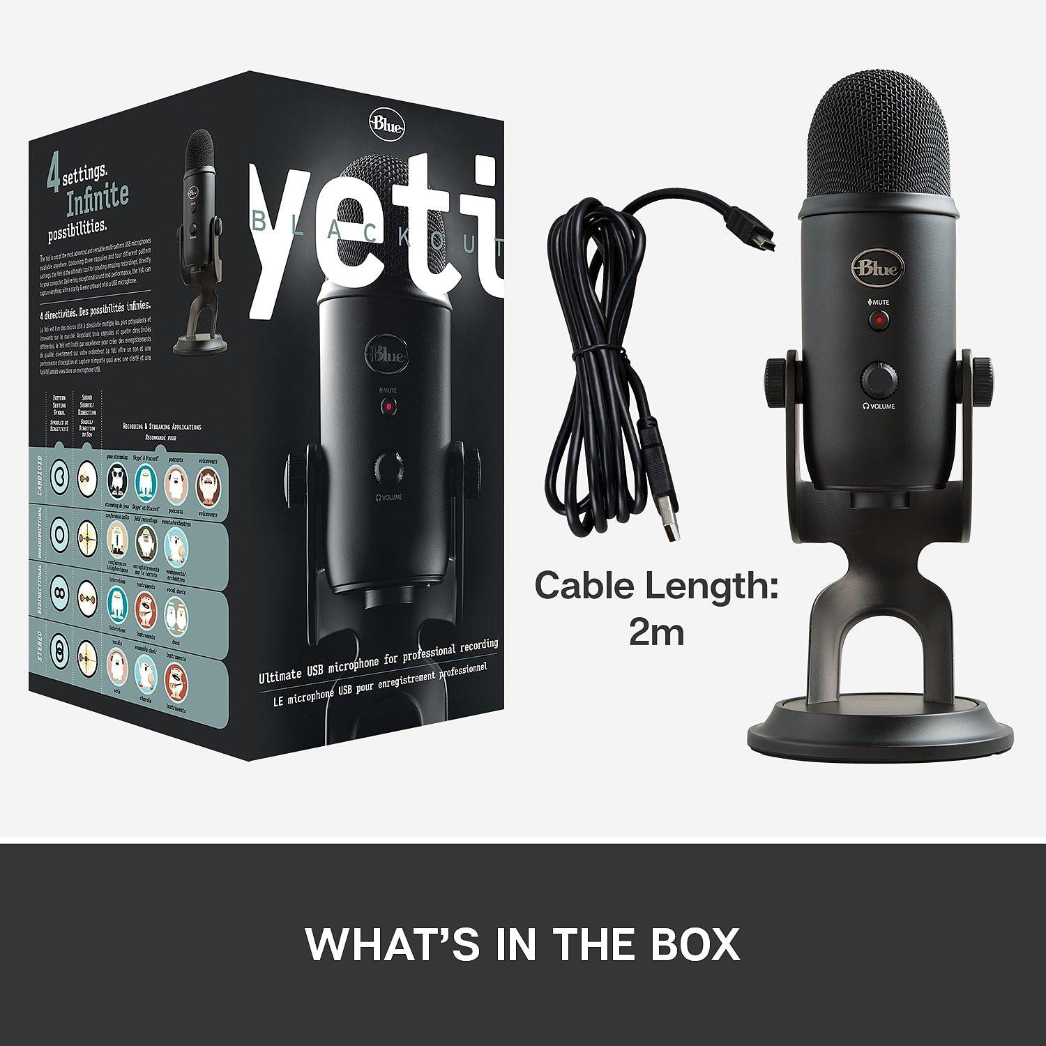 Schwarz - Blue - Yeti USB Streaming Microphone - BLACKOUT - 7