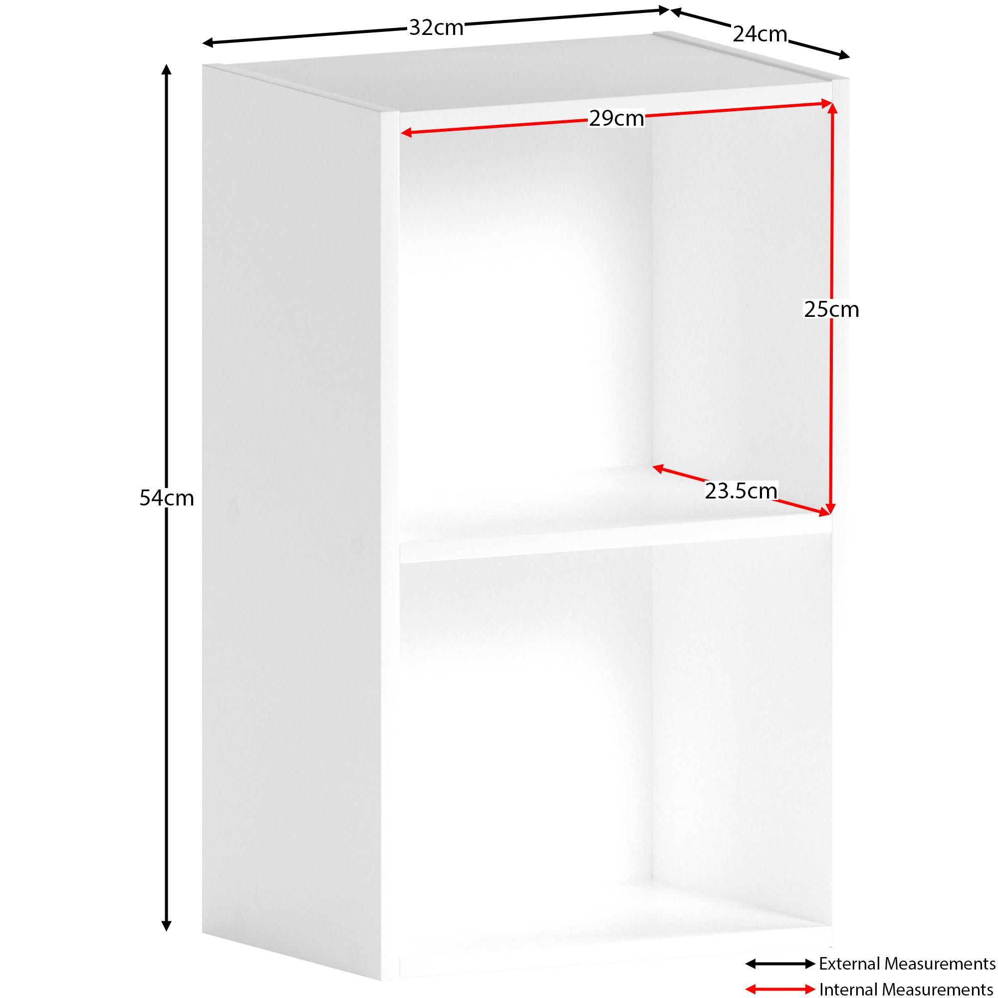 White - Lassic - Vida Designs Oxford 2 Tier Cube Bookcase - 2