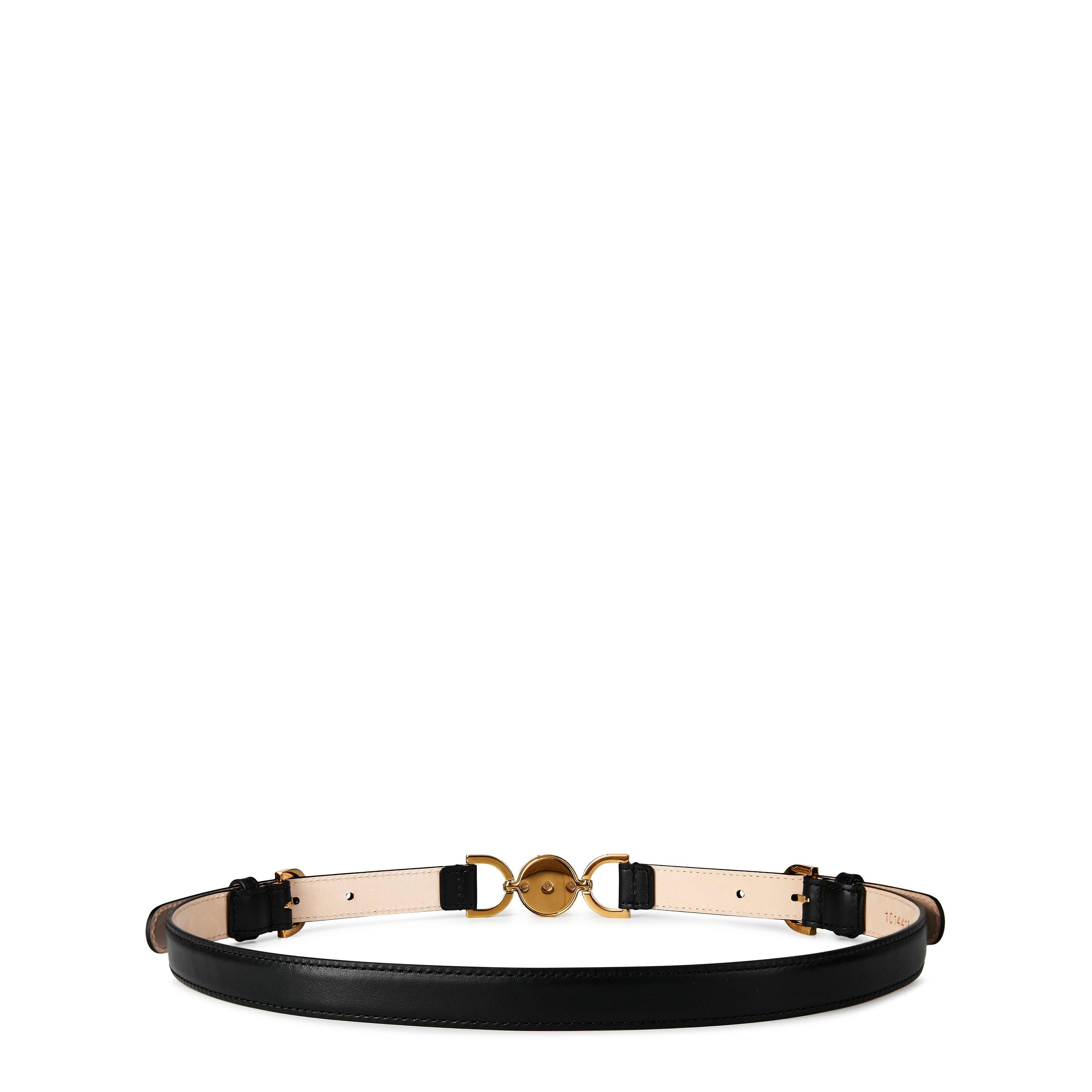 Black/Gold - Versace - Women's Medal 20 Leather Belt - 2