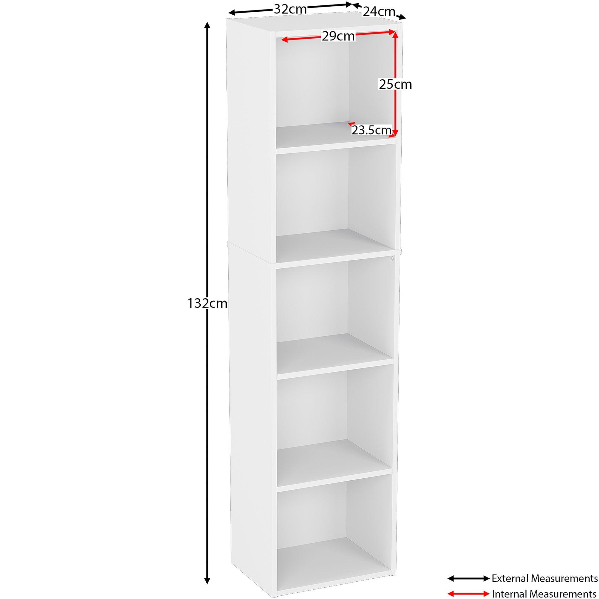 White - Lassic - Vida Designs Oxford 5 Tier Cube Bookcase - 2
