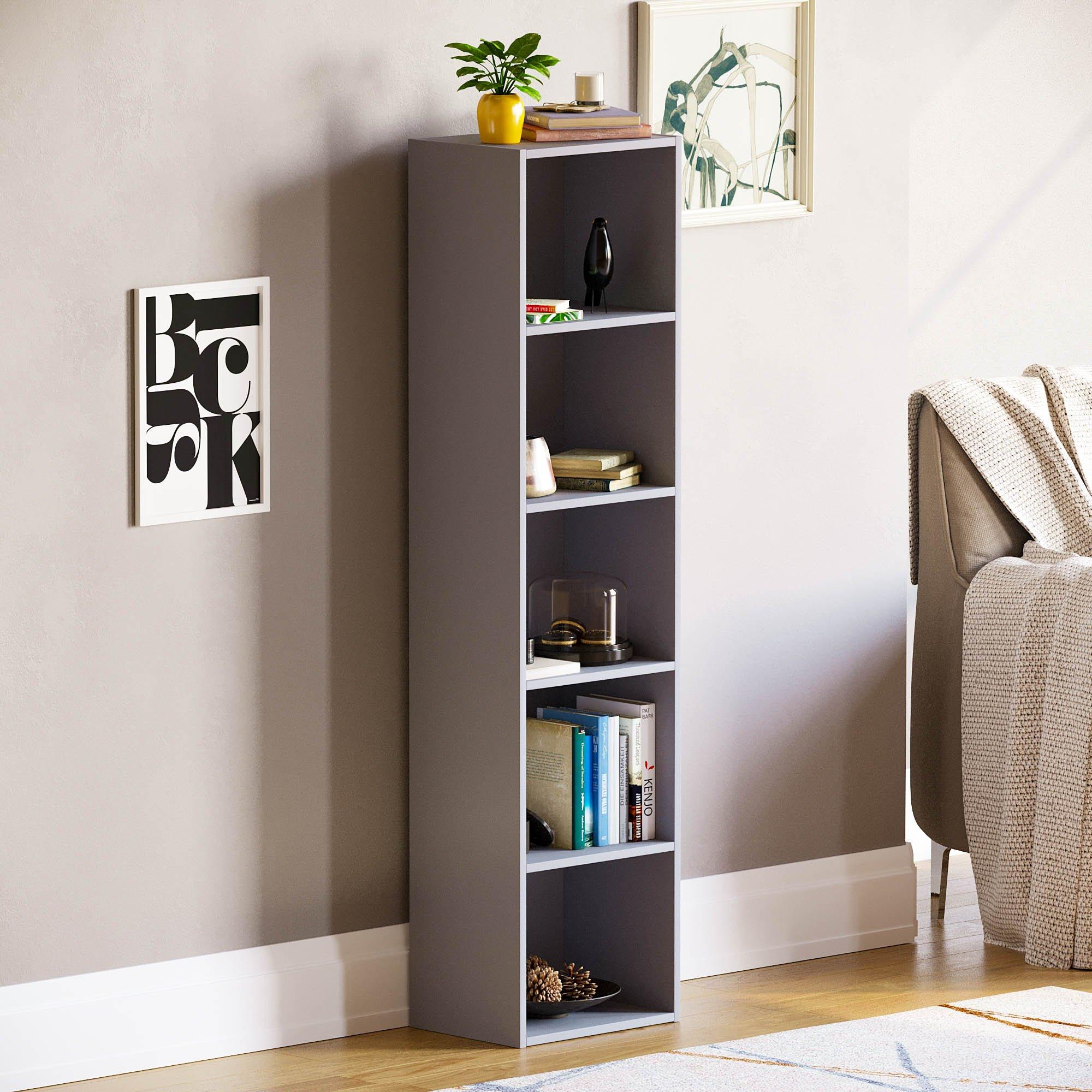 Lassic  Vida Designs Oxford 5 Tier Cube Bookcase - Grey - 5 Tier