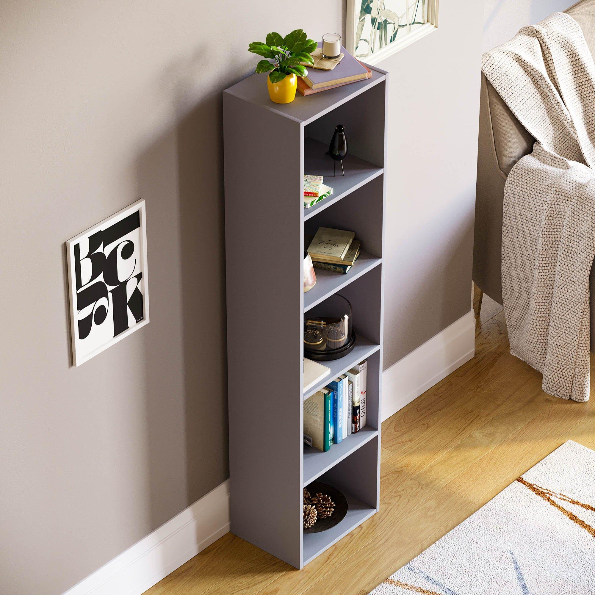 Grey - Lassic - Vida Designs Oxford 5 Tier Cube Bookcase - 6