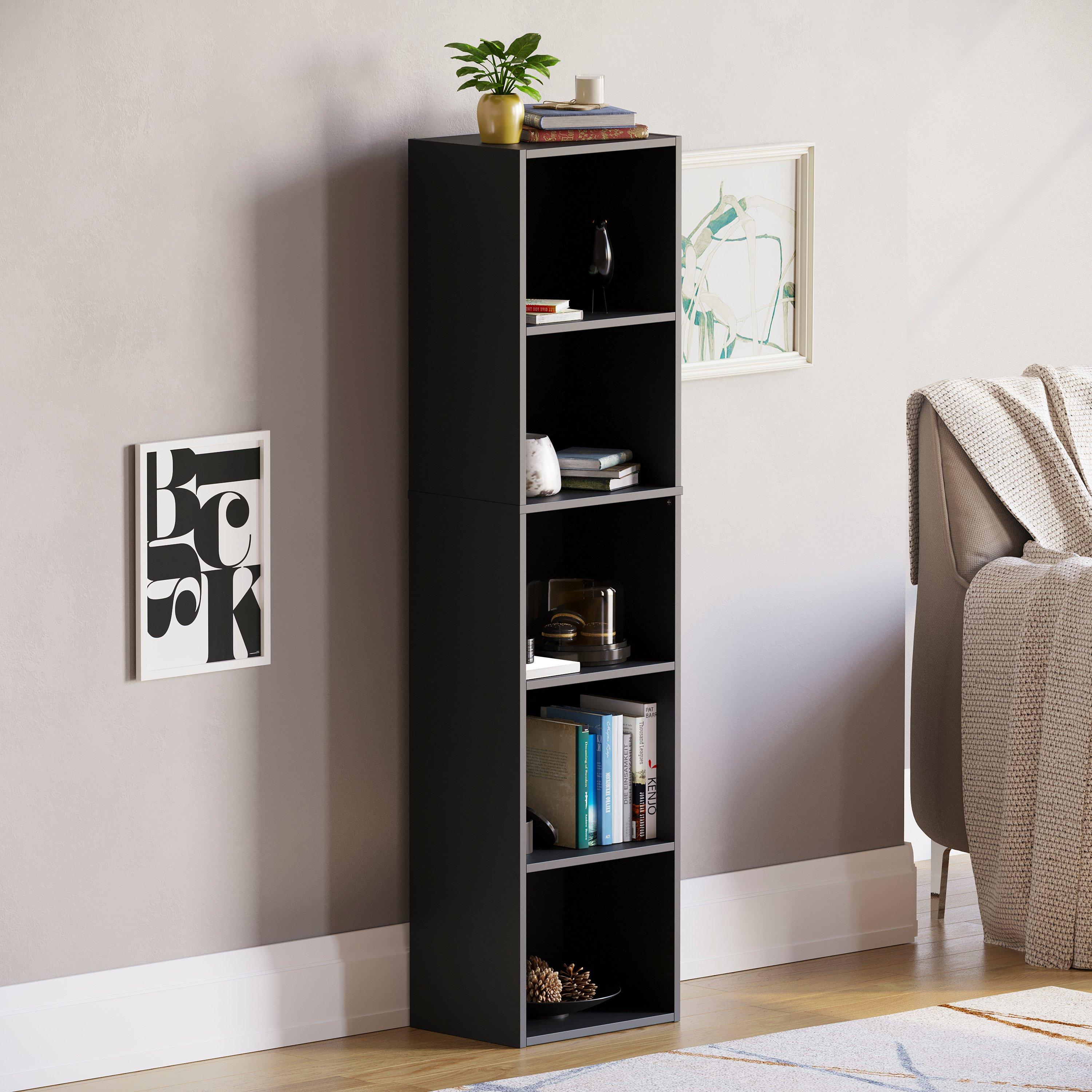 Lassic  Vida Designs Oxford 5 Tier Cube Bookcase - Black - 5 Tier