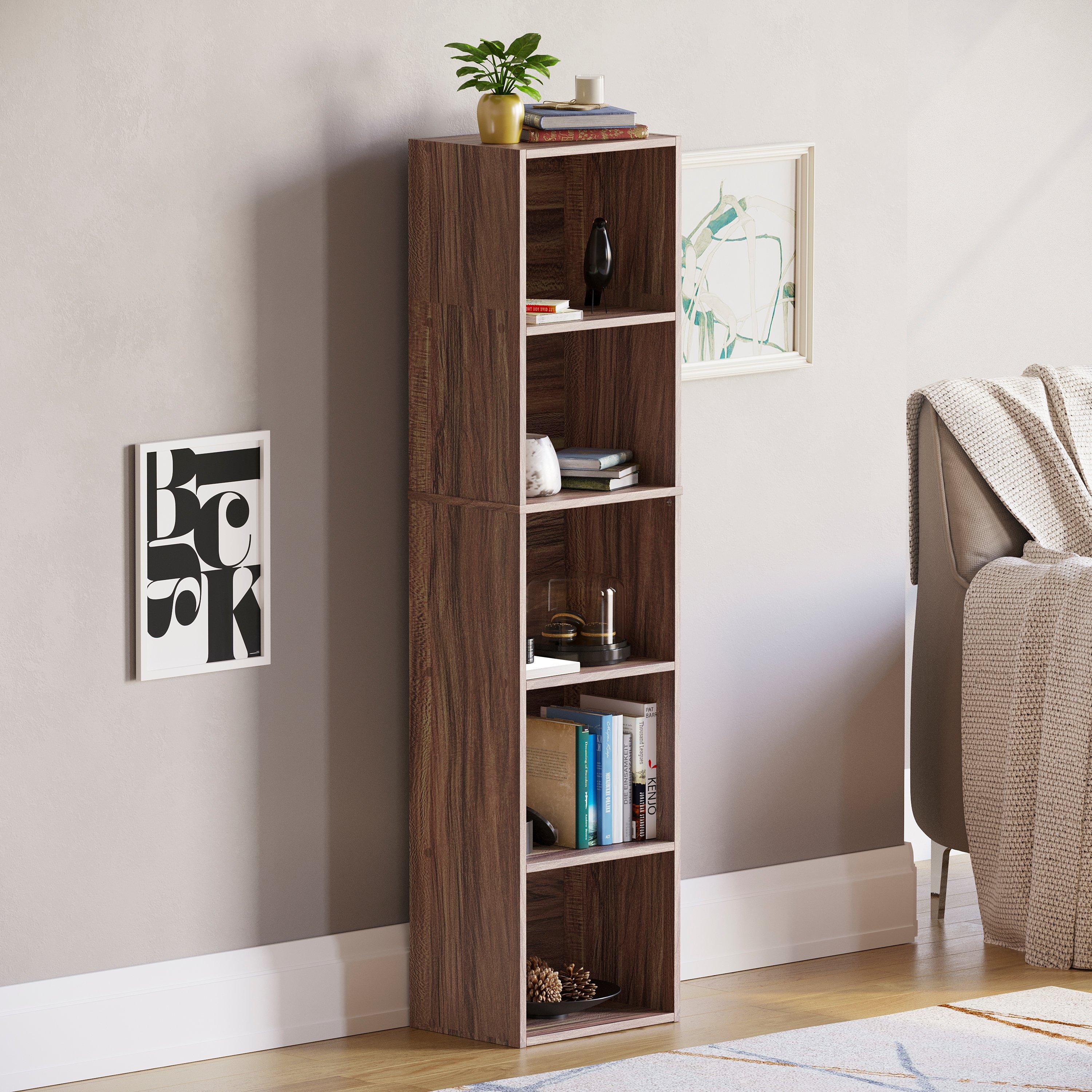 Lassic  Vida Designs Oxford 5 Tier Cube Bookcase - Walnut - 5 Tier