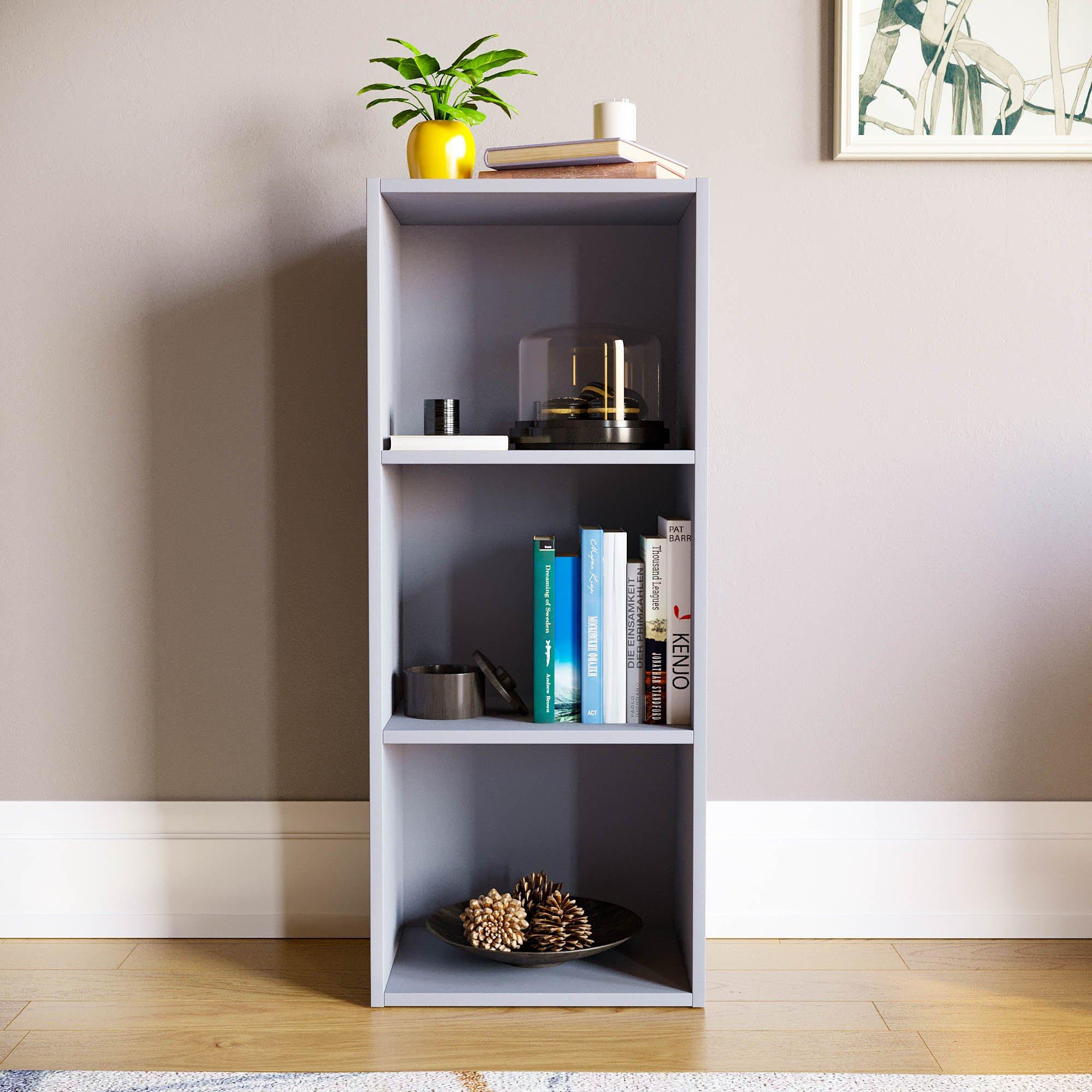 Grey - Lassic - Vida Designs Oxford 3 Tier Cube Bookcase - 3