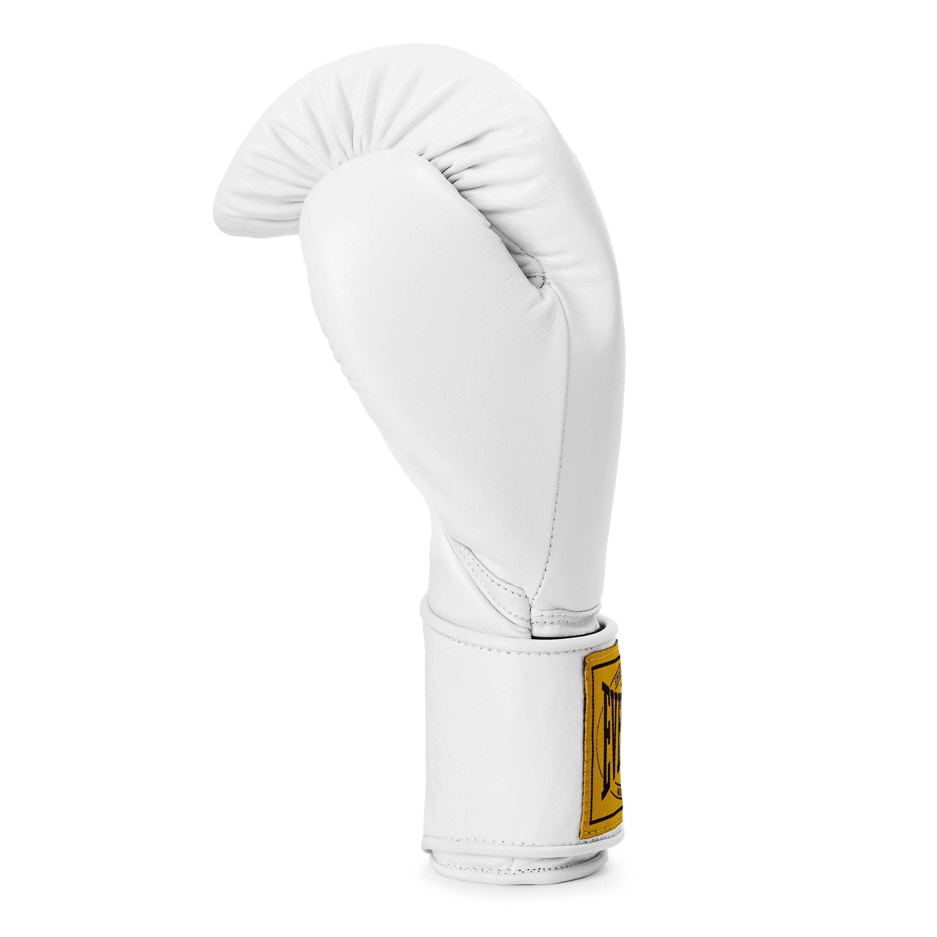 White - Everlast - 1910 Pro Leather Hook and Loop Boxing Gloves - 4