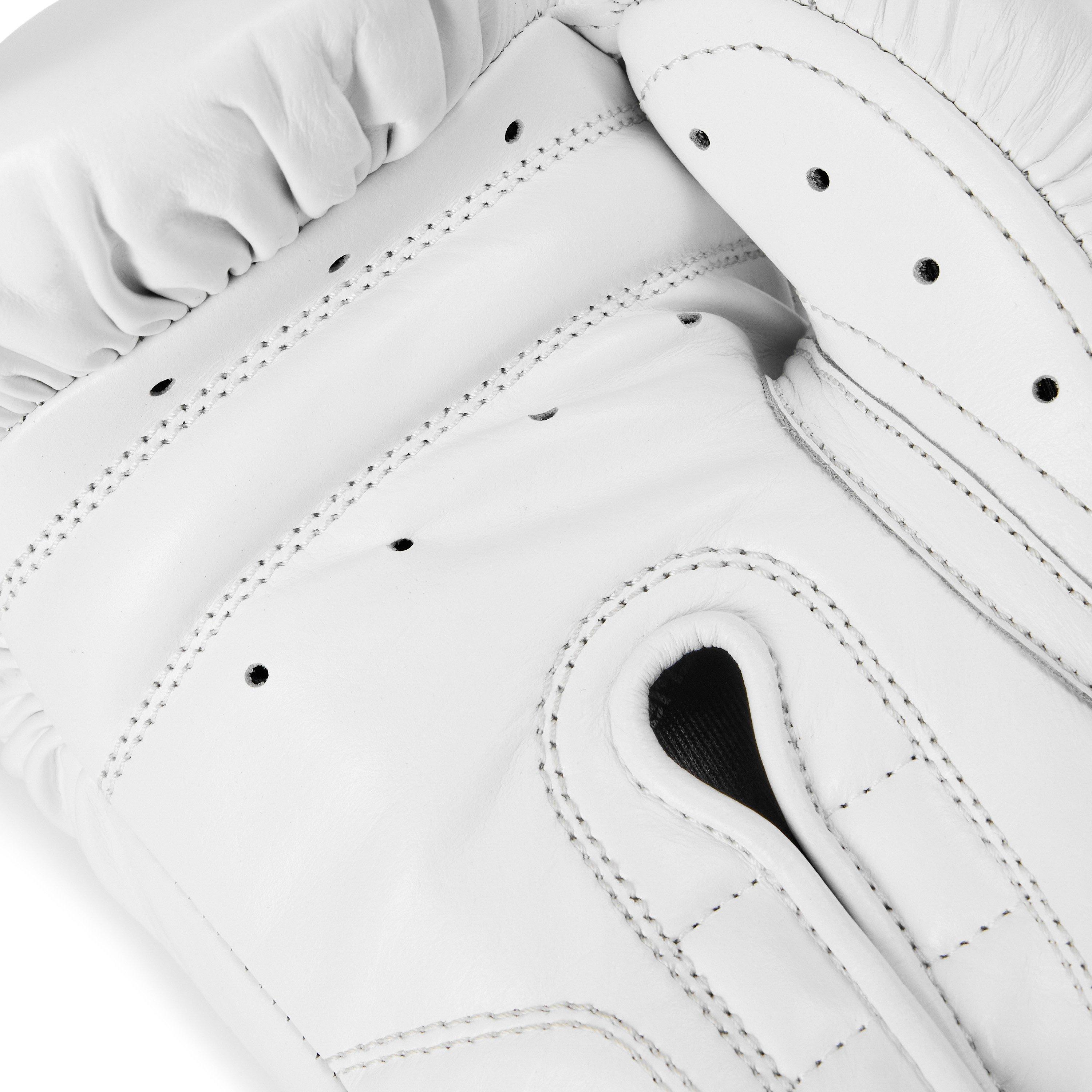 White - Everlast - 1910 Pro Leather Hook and Loop Boxing Gloves - 5