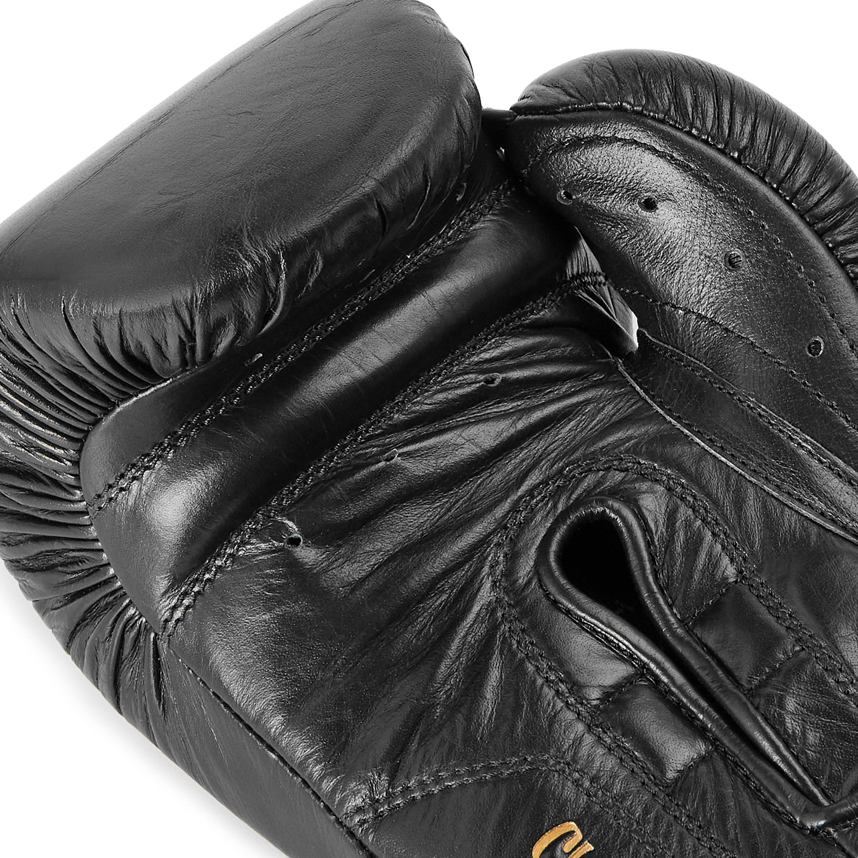 Black - Everlast - 1910 Pro Leather Hook and Loop Boxing Gloves - 5