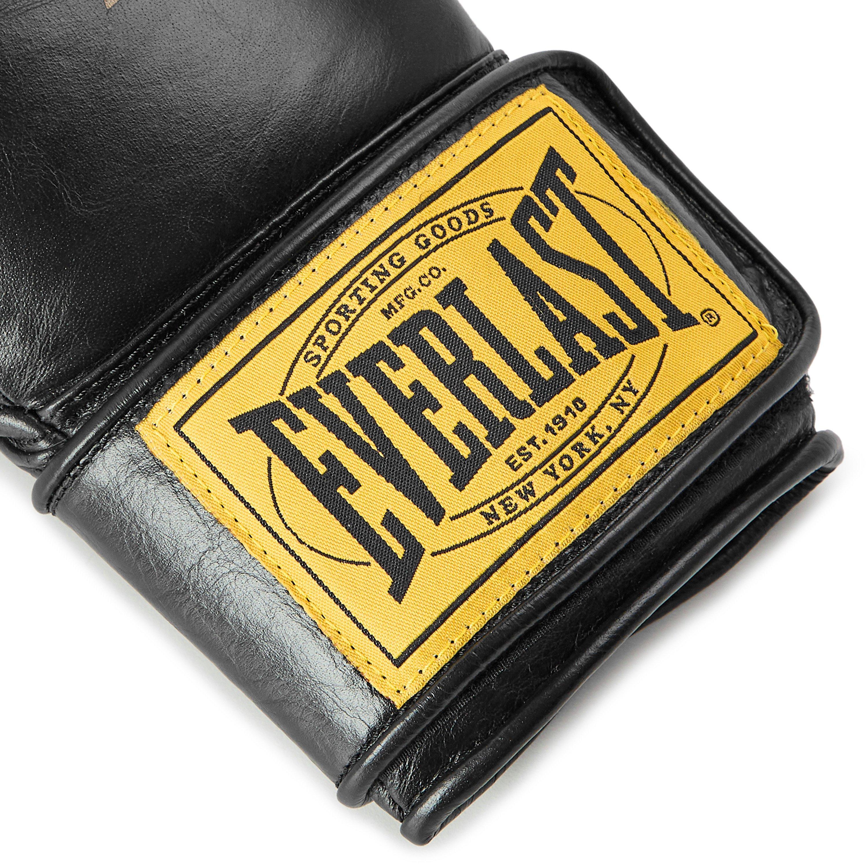 Black - Everlast - 1910 Pro Leather Hook and Loop Boxing Gloves - 6