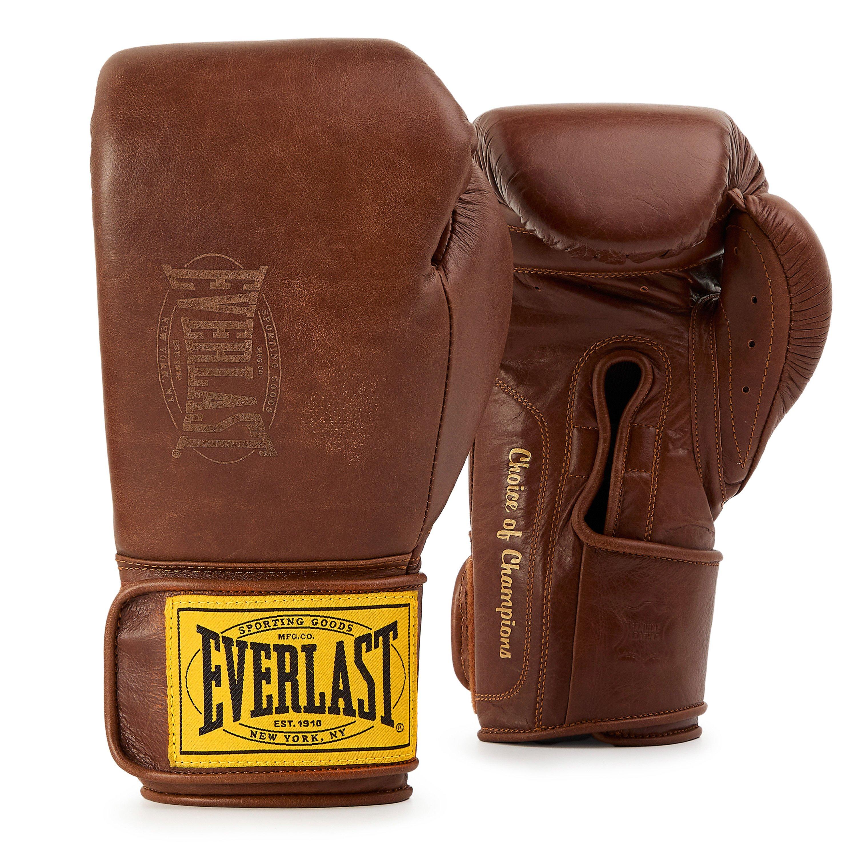 Brun - Everlast - 1910 Pro Leather Hook and Loop Boxing Gloves - 1