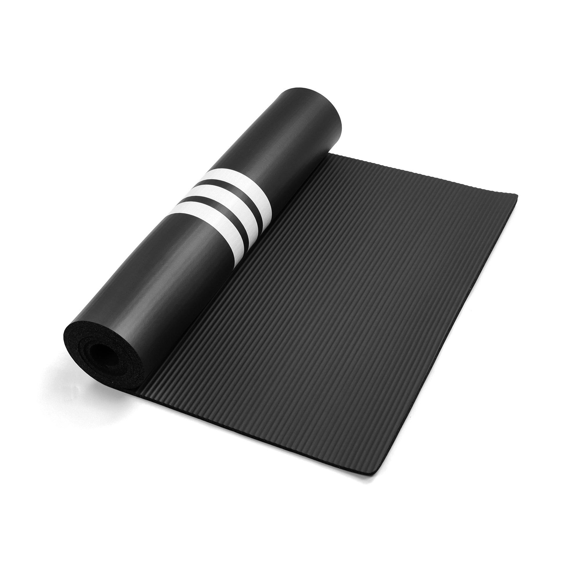 Zwart - adidas - 8mm NBR Gym Mat with Carry Strap - 5