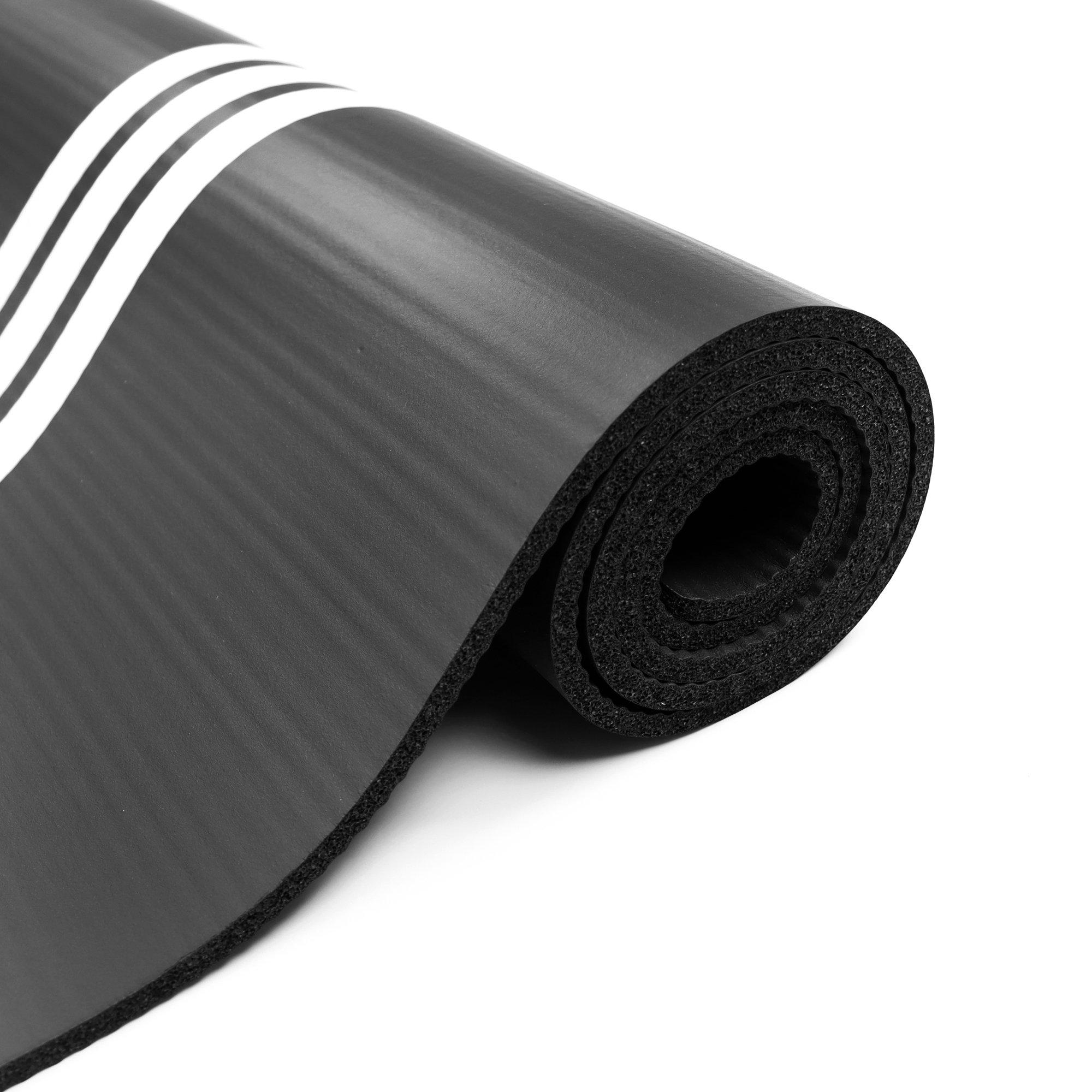 Zwart - adidas - 8mm NBR Gym Mat with Carry Strap - 7