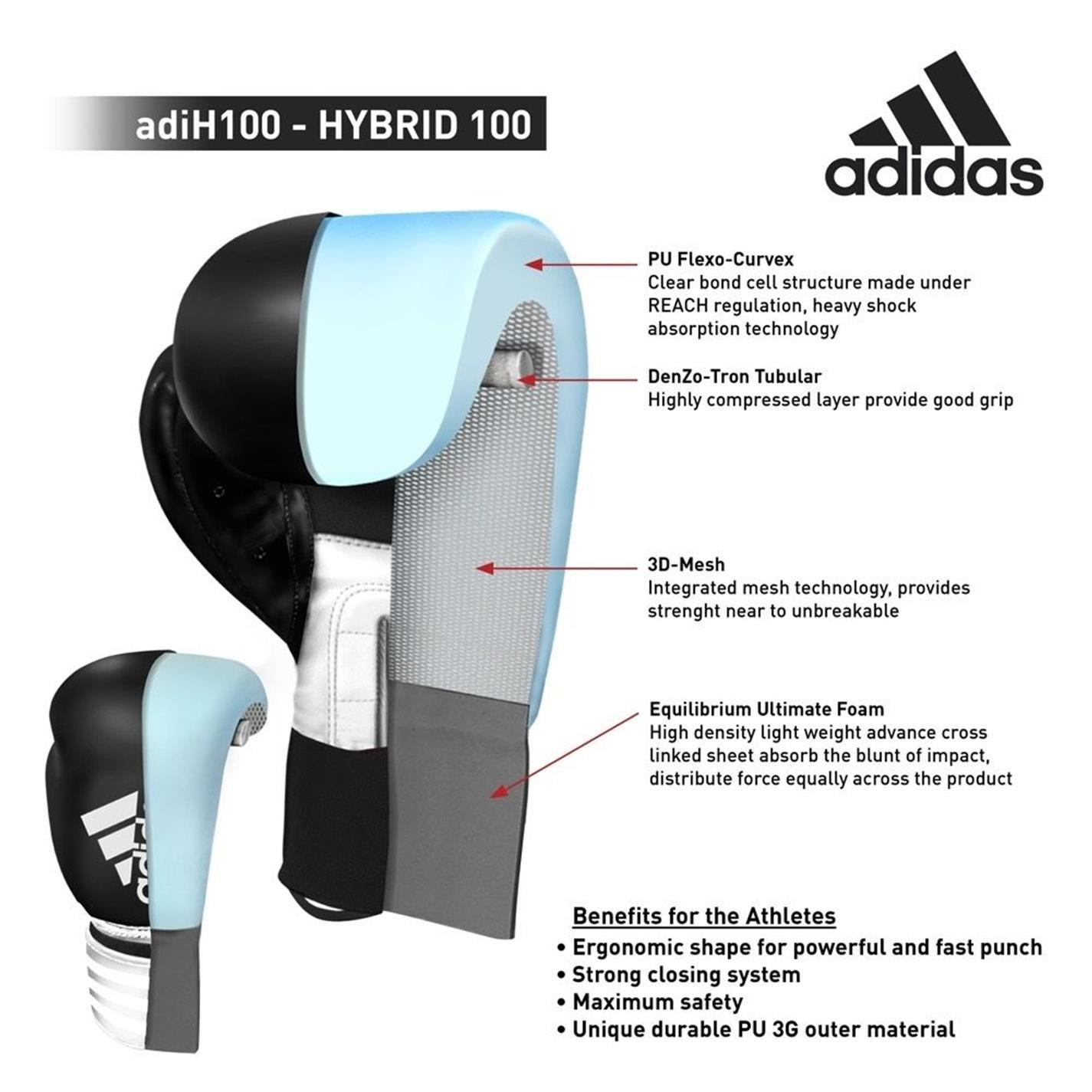 Zwart/Wit - adidas - Hybrid 100 Boxing Gloves - 2