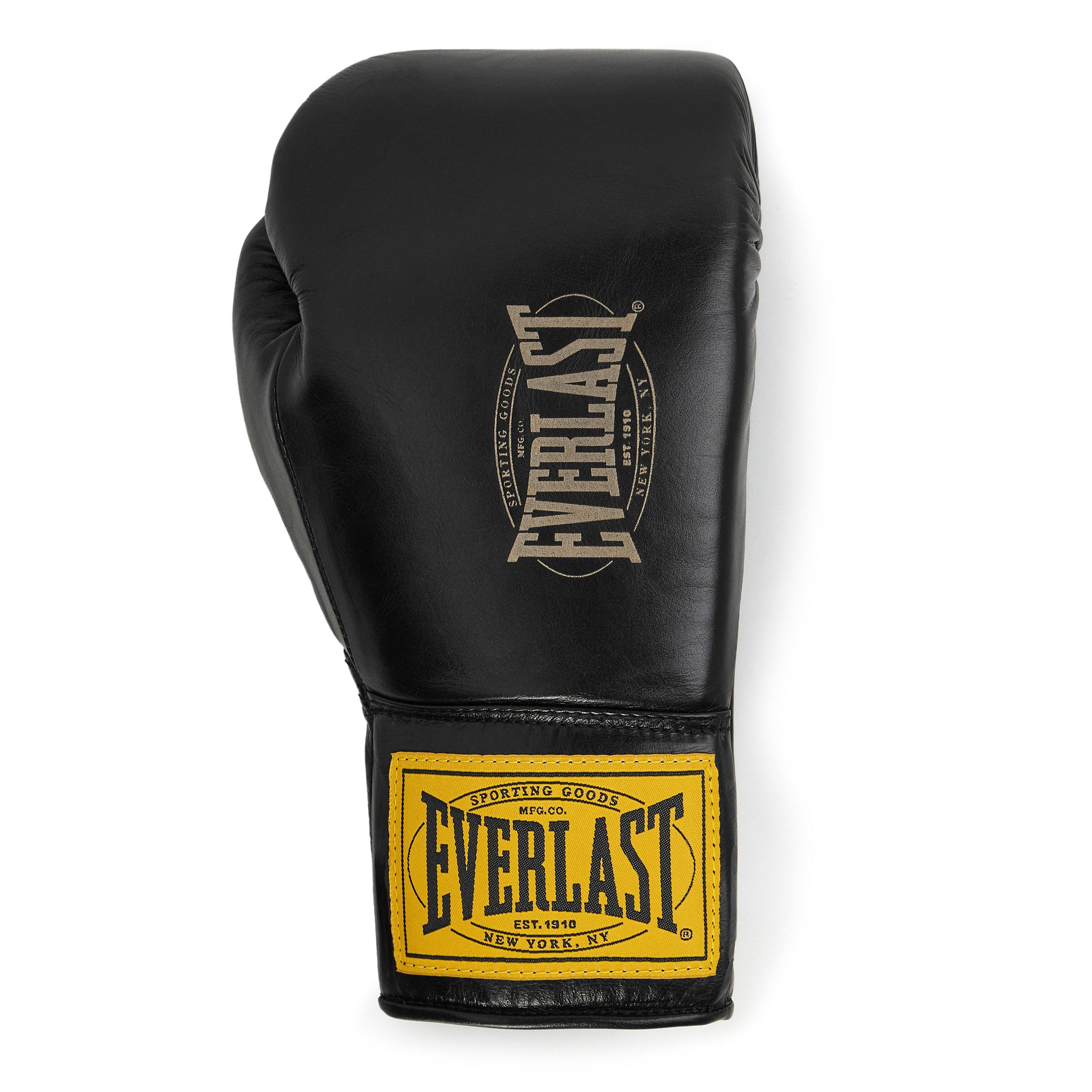 Black - Everlast - 1910 Pro Leather Laced Boxing Gloves - 2