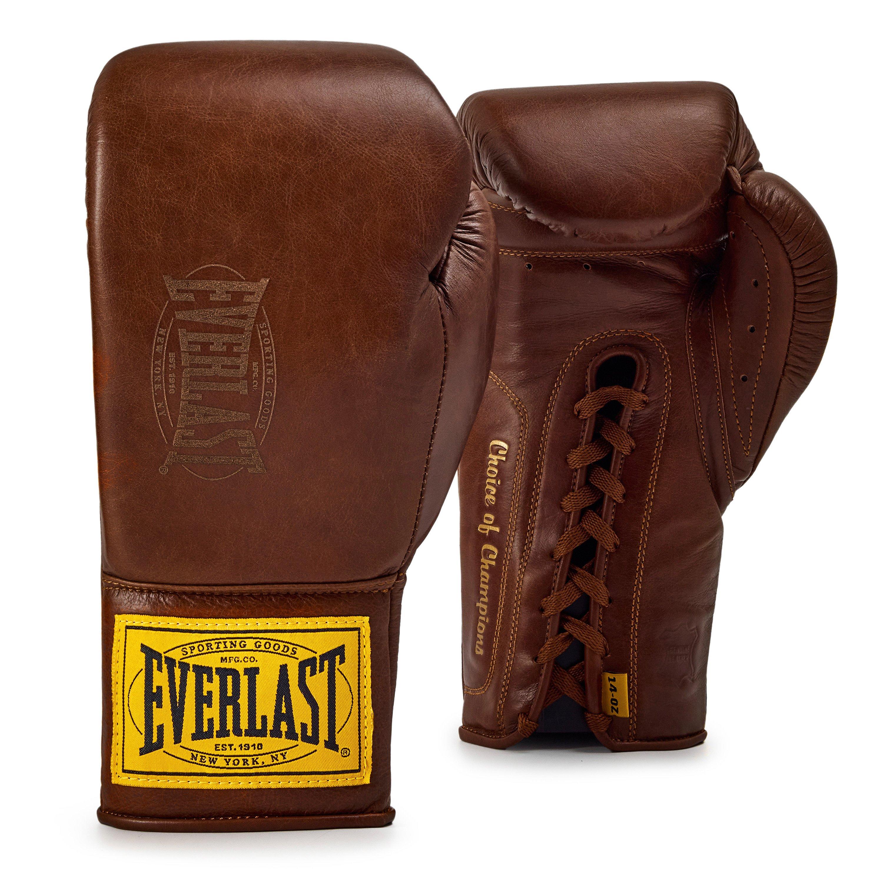 Smeđa - Everlast - 1910 Pro Leather Laced Boxing Gloves - 1