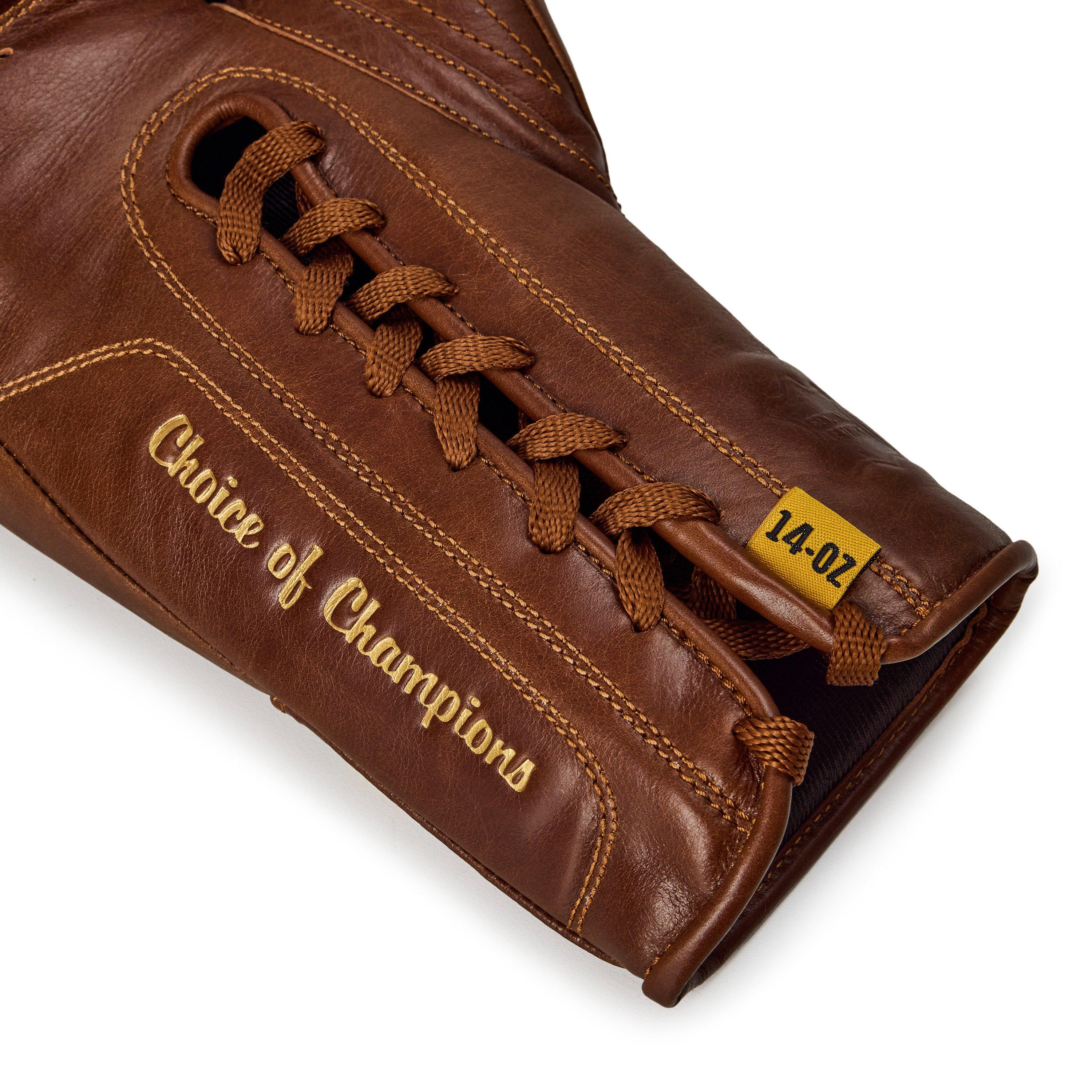 Smeđa - Everlast - 1910 Pro Leather Laced Boxing Gloves - 7