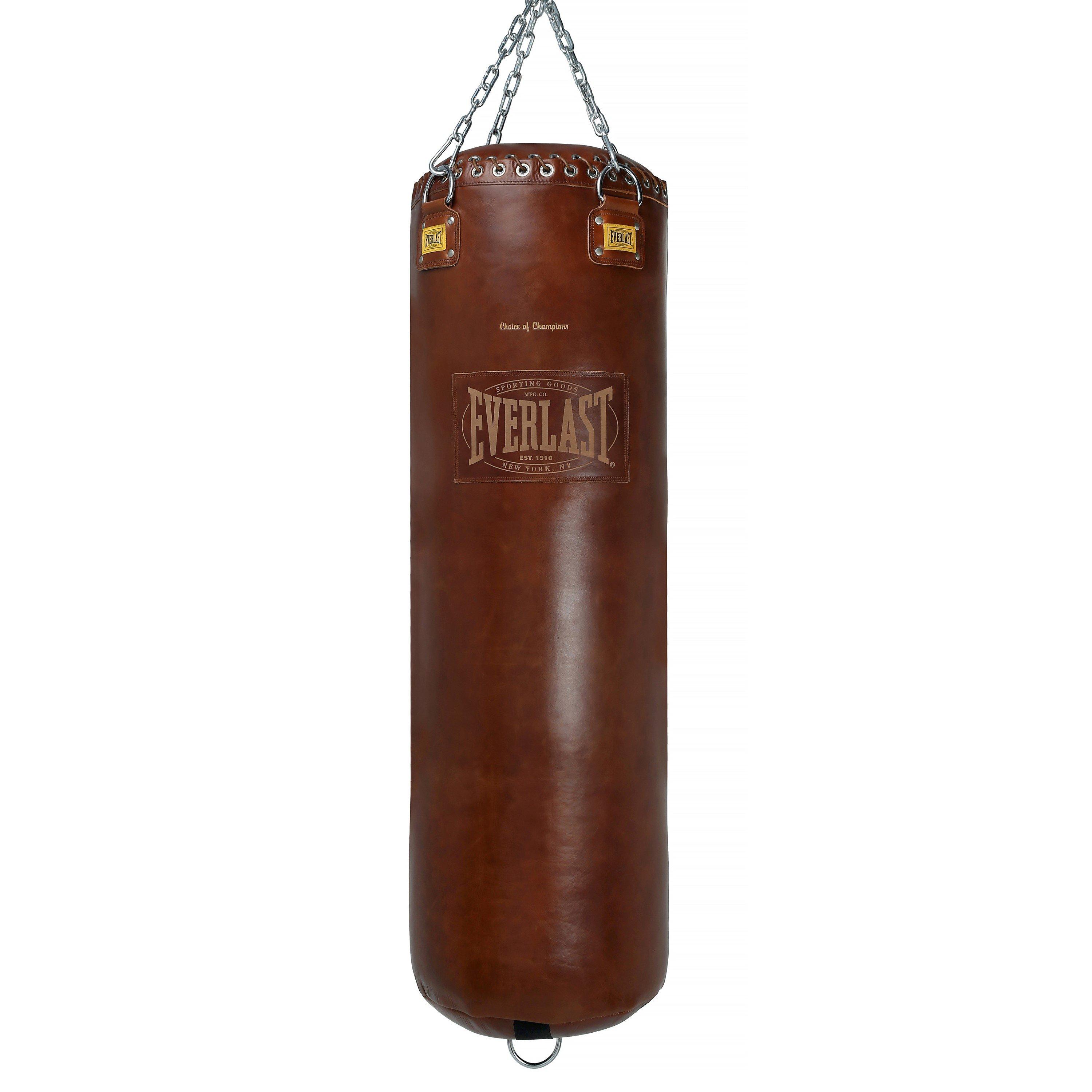 Vintage Brown - Everlast - 1910 Pro Leather Heavy Punching Bag Vintage Brown 45Kgs - 1
