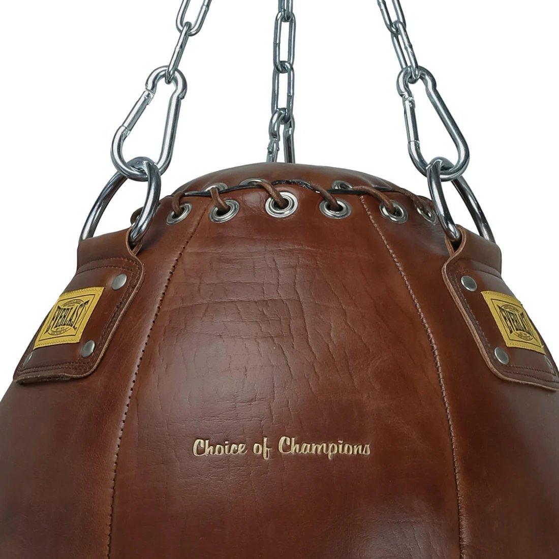 Vintage Brown - Everlast - 1910 Pro Leather Body Shot Punching Bag 70lb - 3