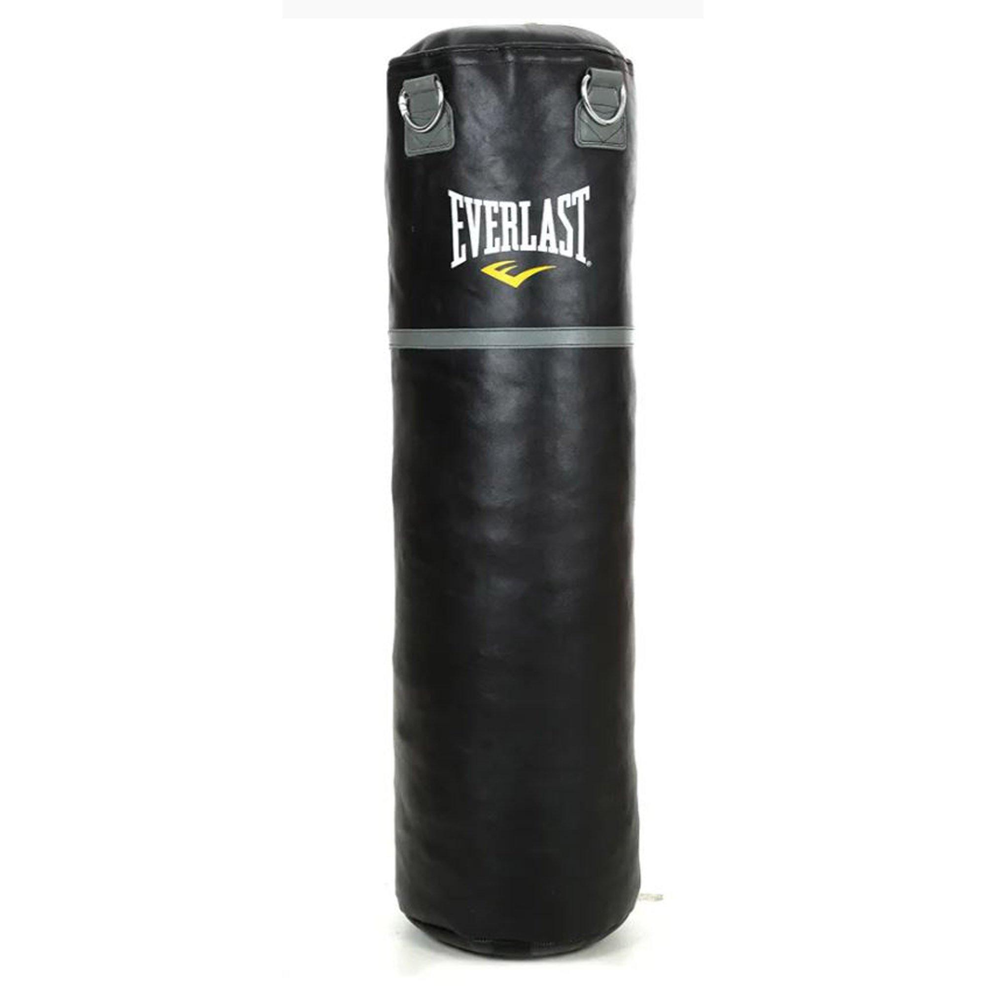 Black - Everlast - Super Leather Heavy Punch Bag Adults - 2