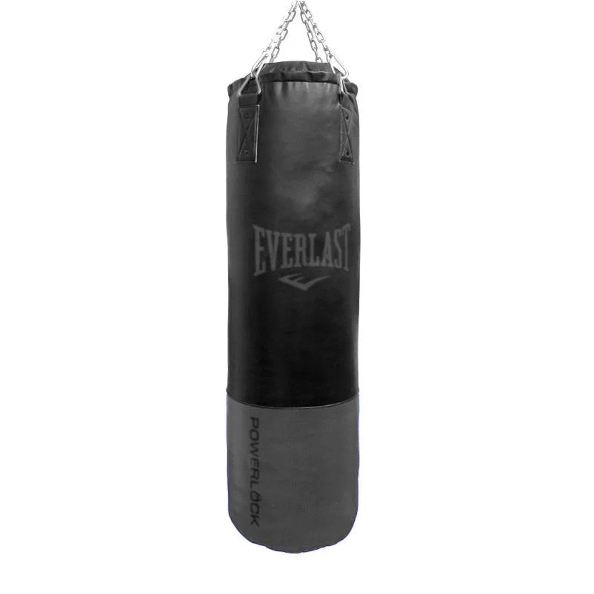 Black - Everlast - Powerlock Heavy Punching Bag With Chain 100lb