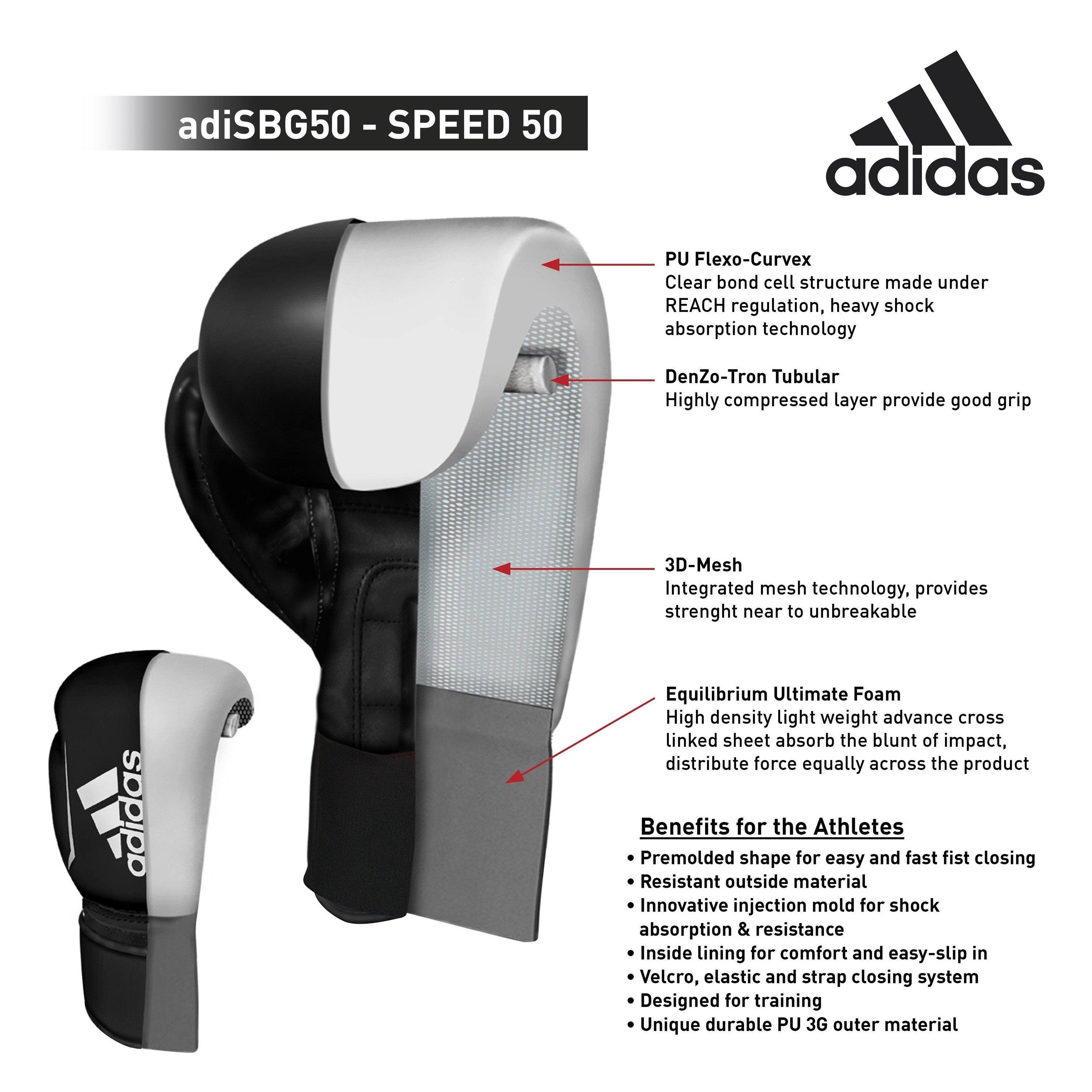 Zwart - adidas - Speed 50 Training Boxing Gloves - 3